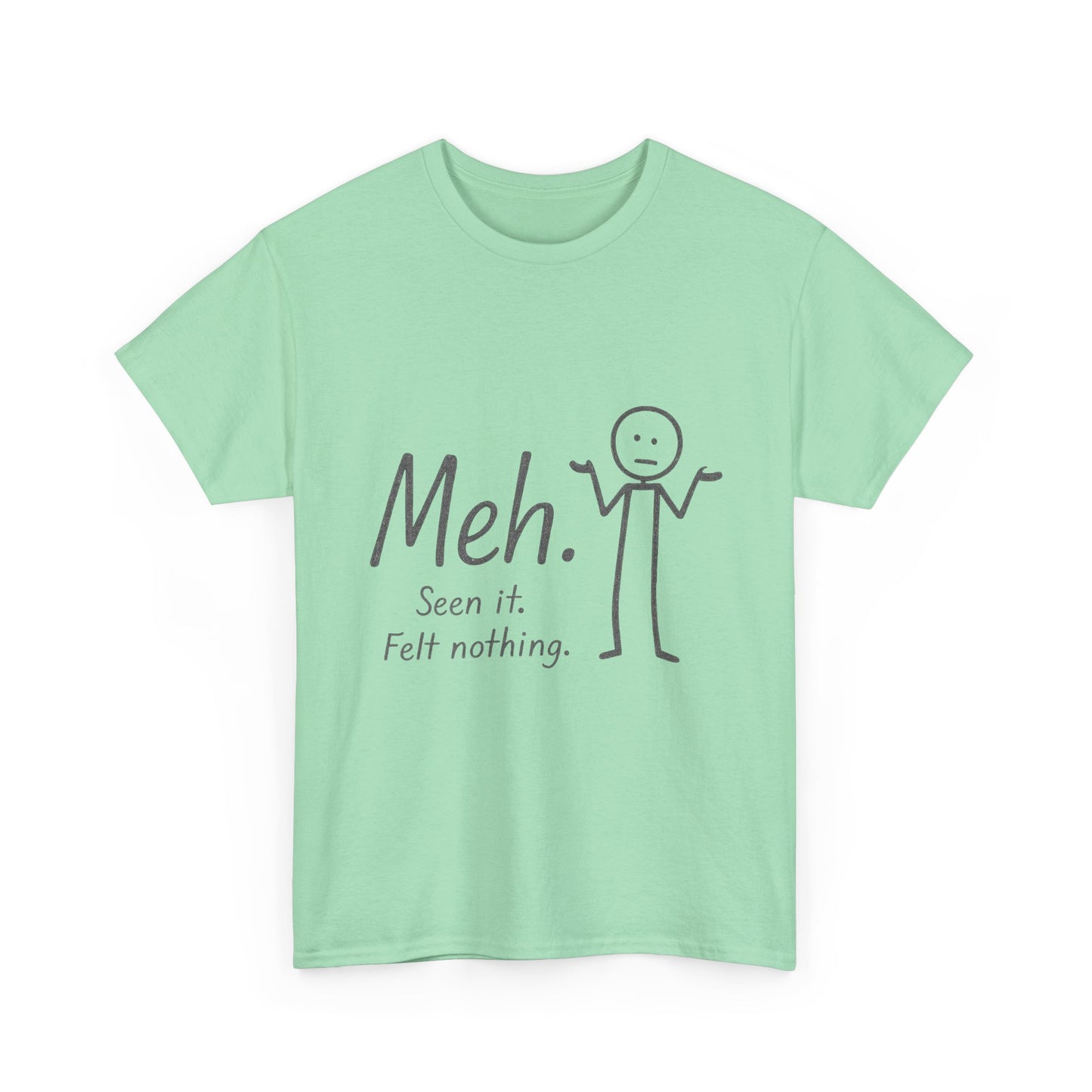 Funny Women's Heavy Cotton Tee, 'Meh' Graphic Shirt, Perfect Gift for Sarcastic Friends, Casual Wear, Birthdays, Everyday Humor, Comfy Tee