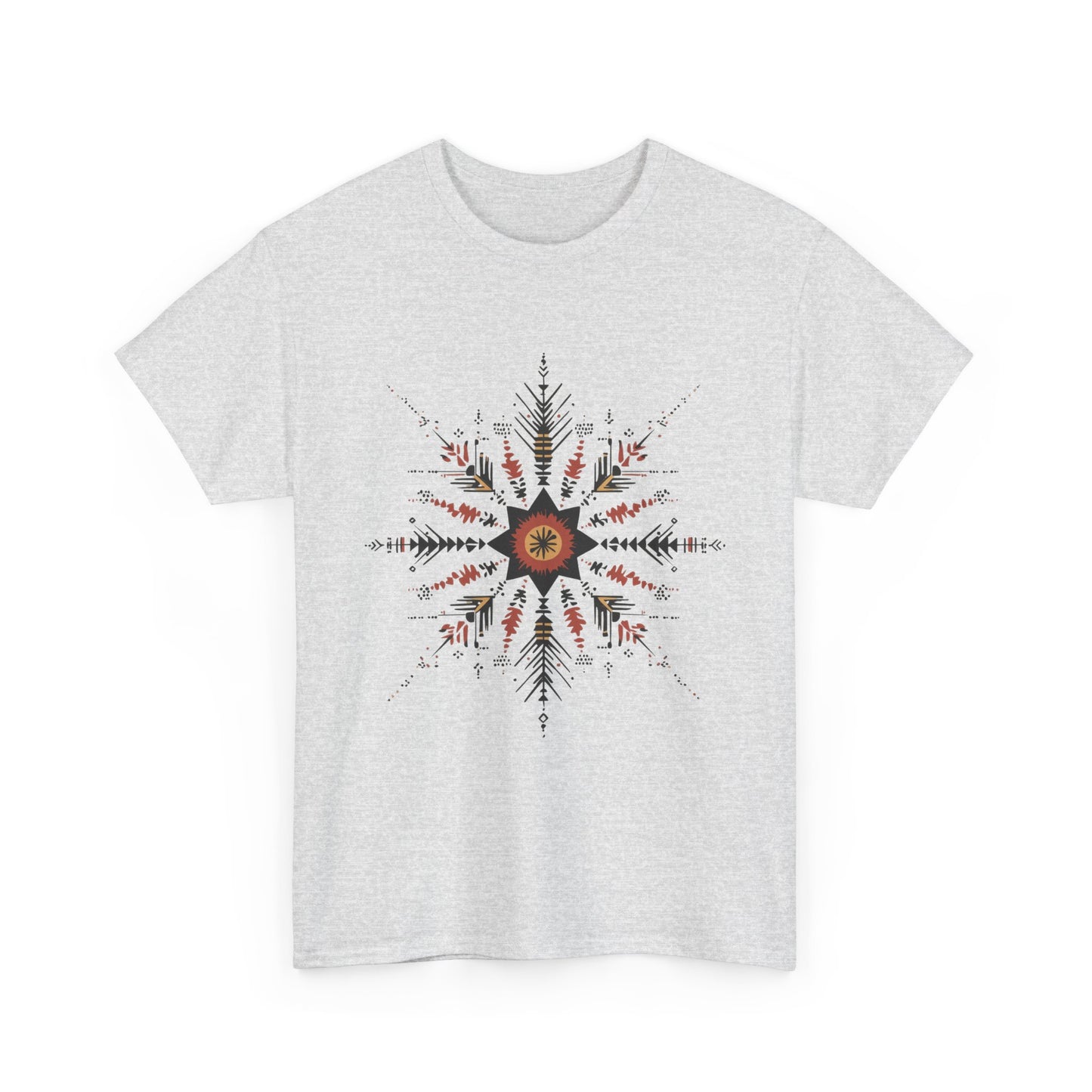 Boho Tribal Mandala Star Women's Cotton Tee, Ethnic Geometric Graphic T-Shirt, Festival Bohemian Style Gift, Bohemian Graphic Tee