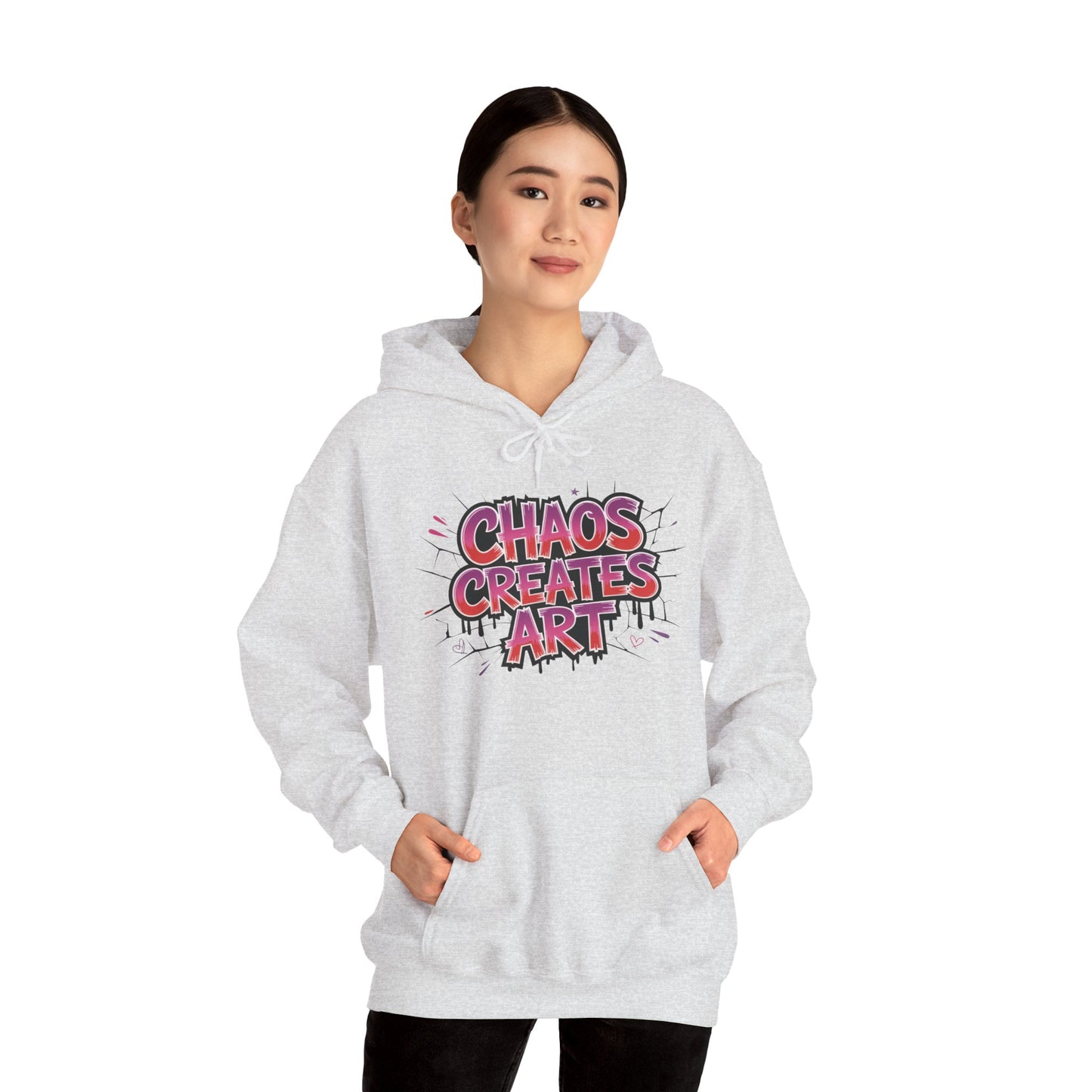 Women's Heavy Blend™ Hooded Sweatshirt, Chaos Creates Art Graffiti Hoodie Women's Streetwear