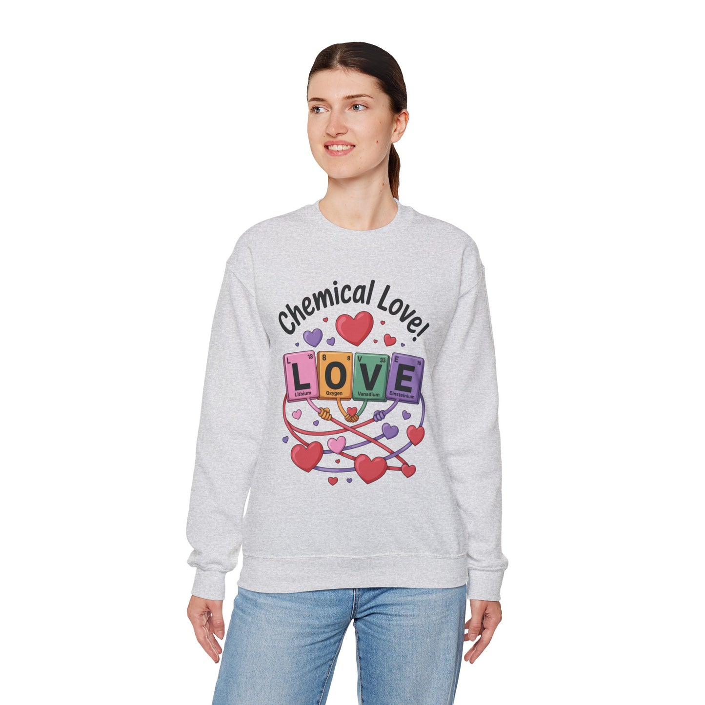Chemical Love Women's Sweatshirt, Womens Crewneck, Cute Sweatshirt Gift, Valentines Day Pullover, Science Lovers Apparel, Relationship Humor