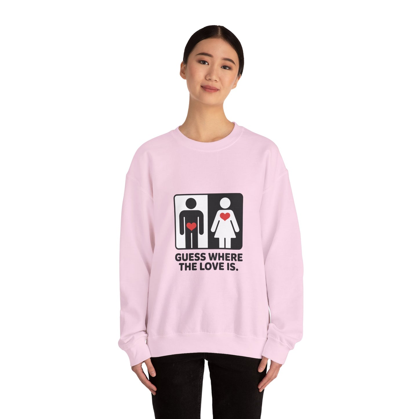 GuesWhere the Love Is Sweatshirt, Couples Gift, Valentines Day Apparel, Matching Sweatshirt, Relationship Sweatshirt, Love Joke Graphic