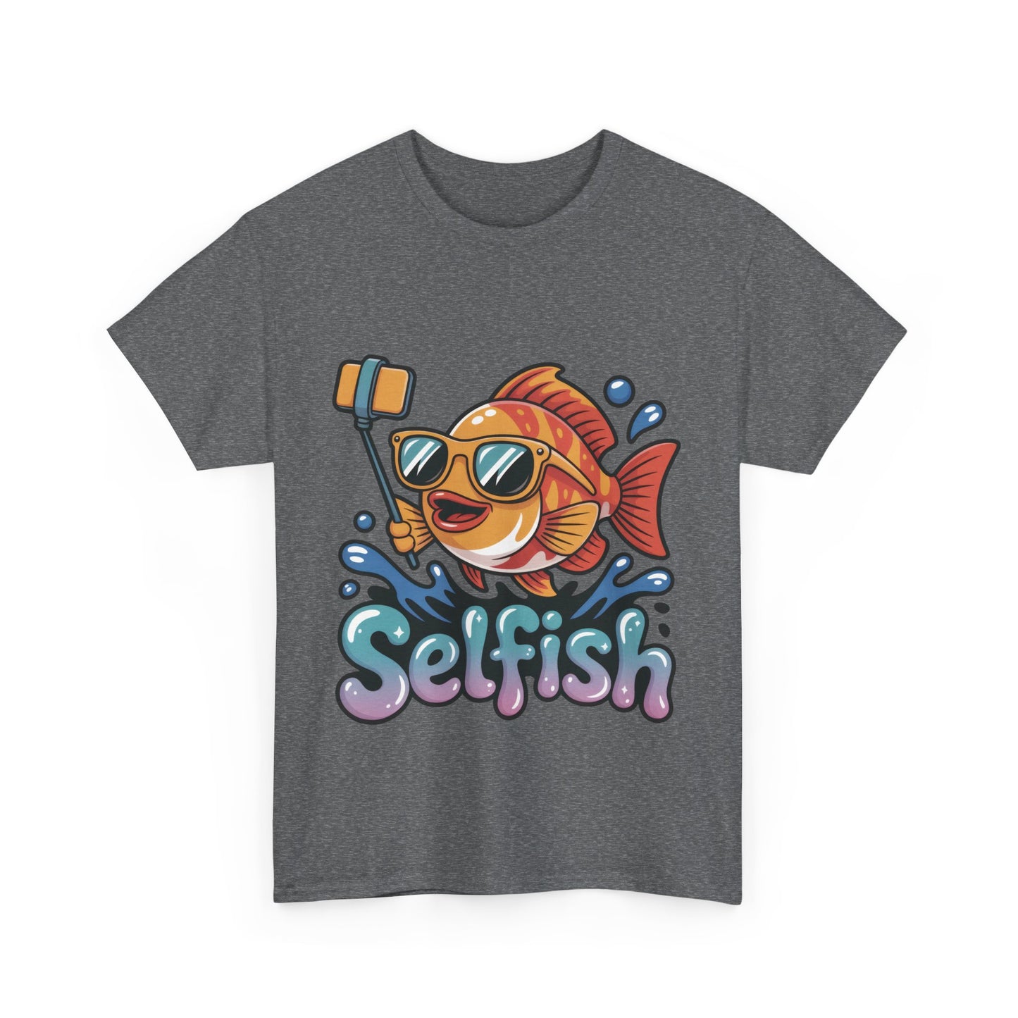 Funny Selfie Fish Graphic Womens T-Shirt, Playful Pun Gift for Her, Summer Vibes, Unique Beach Shirt, Outdoor Adventures
