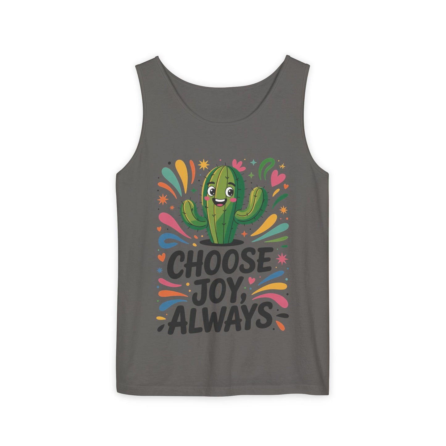 Joyful Cactus Womens Tank Top, Choose Joy Always, Summer Tank, Casual Wear, Gift for Friends, Trendy Top, Vacation Outfit