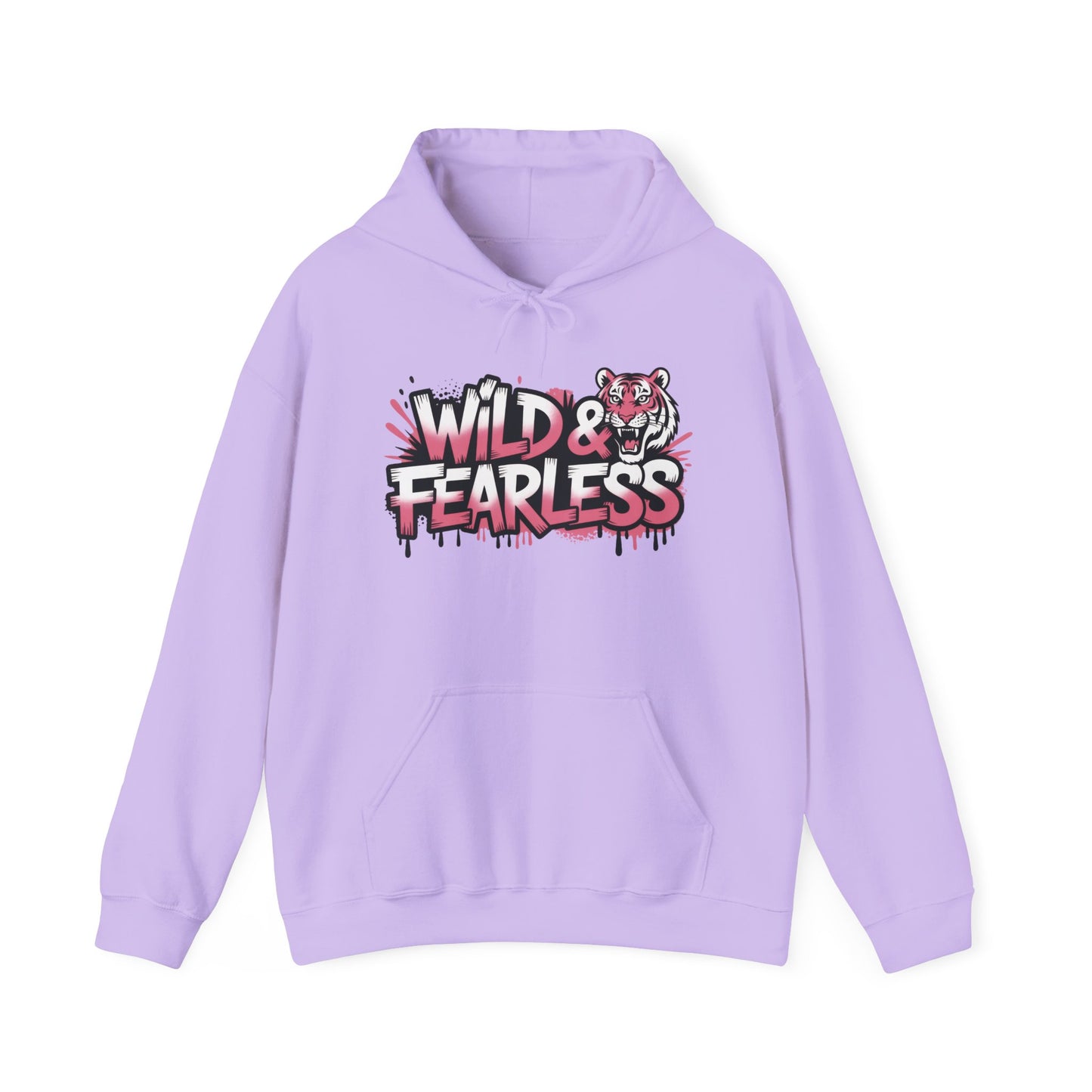 Women's Hoodie Wild & Fearless, Tiger Graffiti Graphic Pullover, Bold Urban Streetwear Hoodie