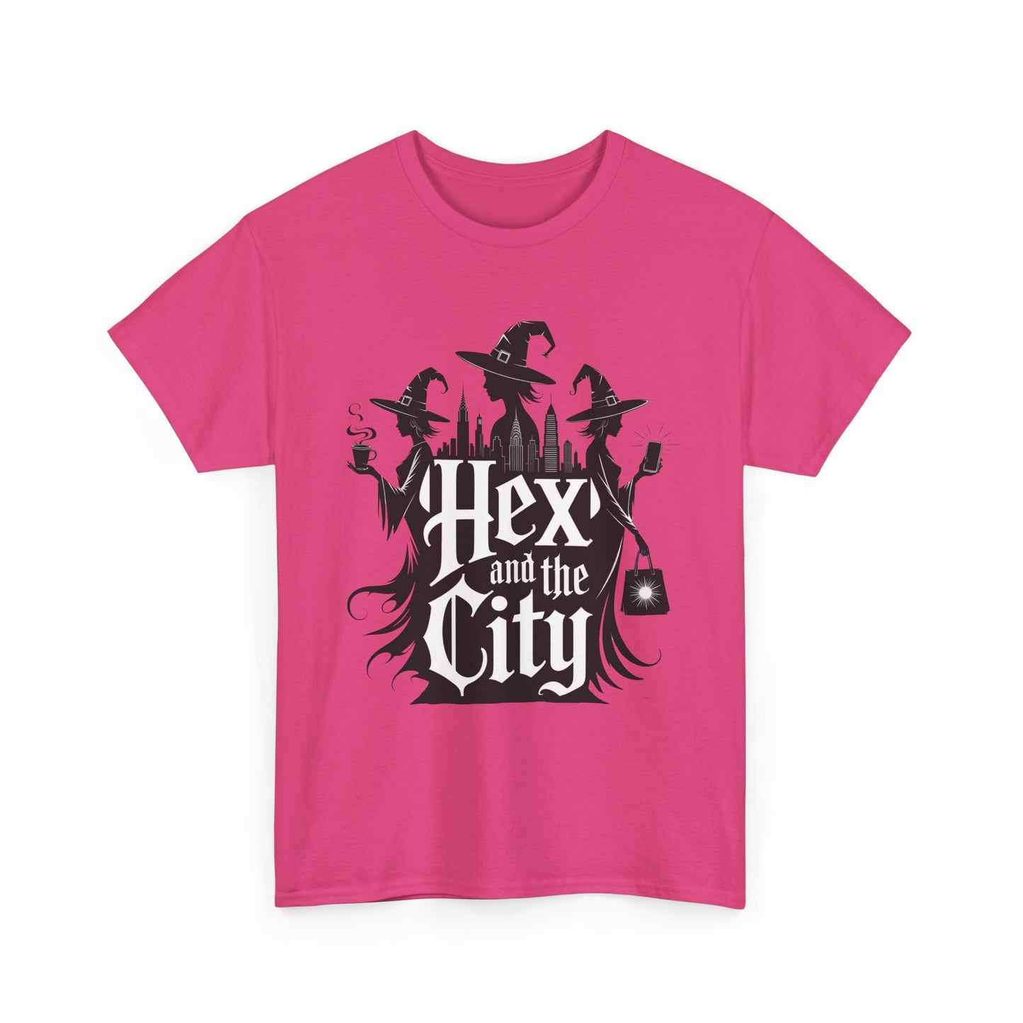 Women's Hex and the City Witch Shirt, Gothic Witches New York Skyline Halloween T-Shirt for Women