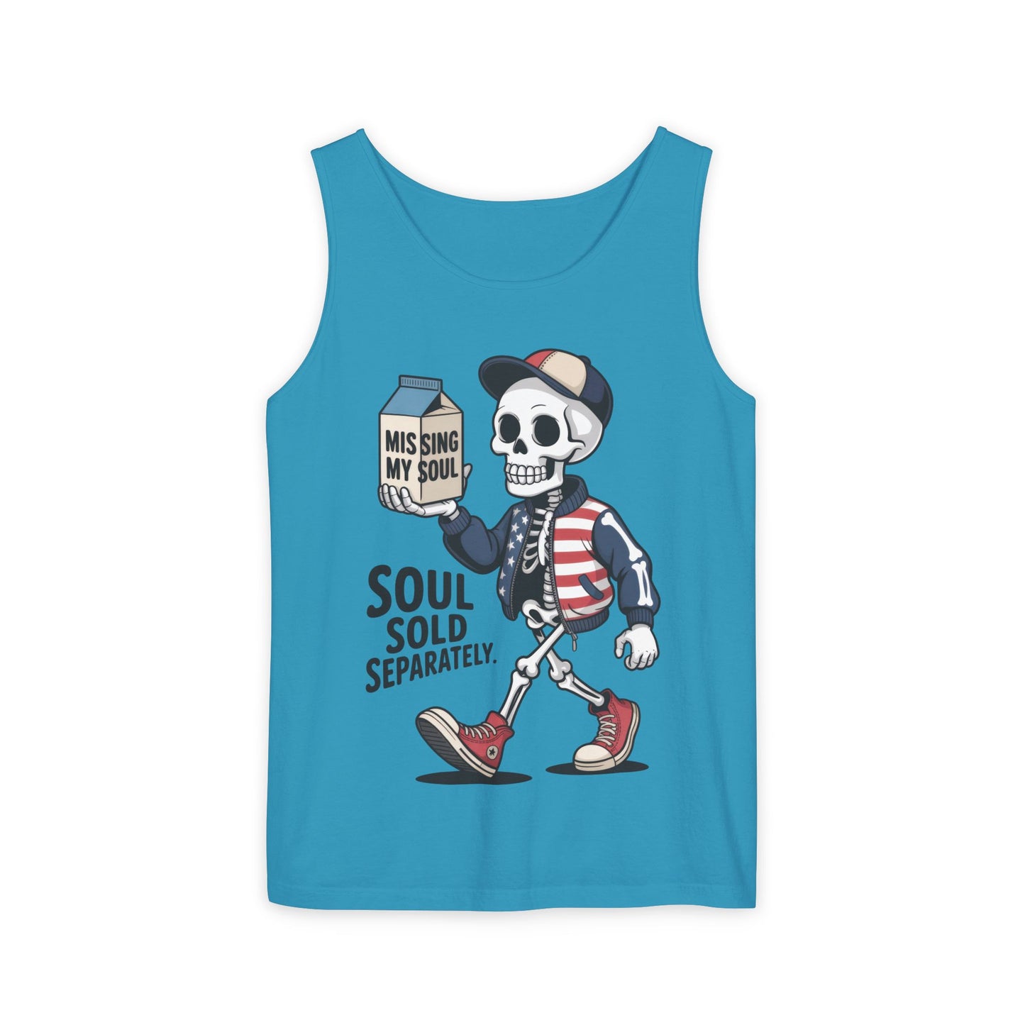 Funny Skeleton Tank Top, Soul Sold Separately Muscle Tee, Missing My Soul Graphic Shirt, Gothic Streetwear Workout Top