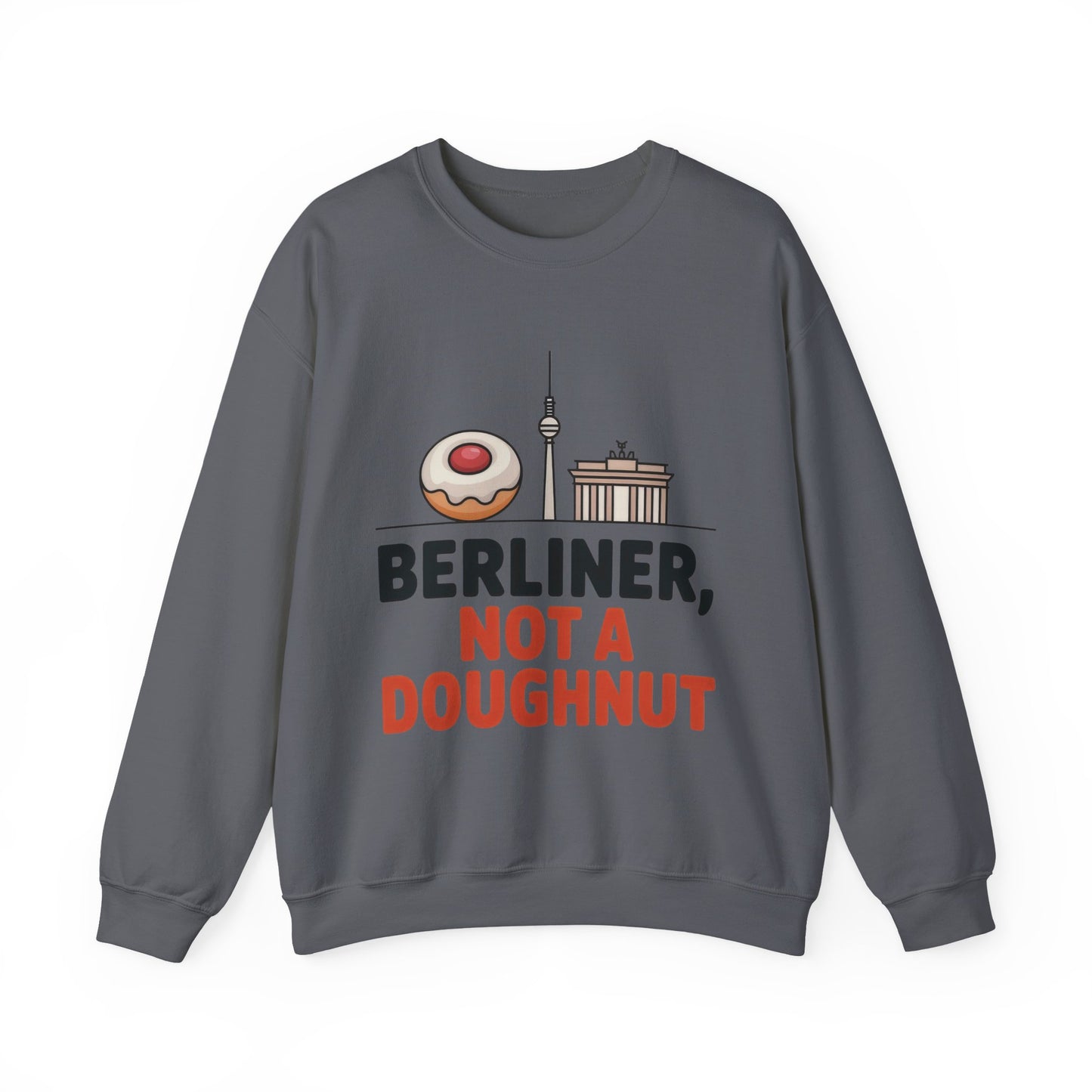Mens Heavy Blend™ Crewneck Sweatshirt, Berliner Not a Doughnut Funny Berlin Mens Sweatshirt