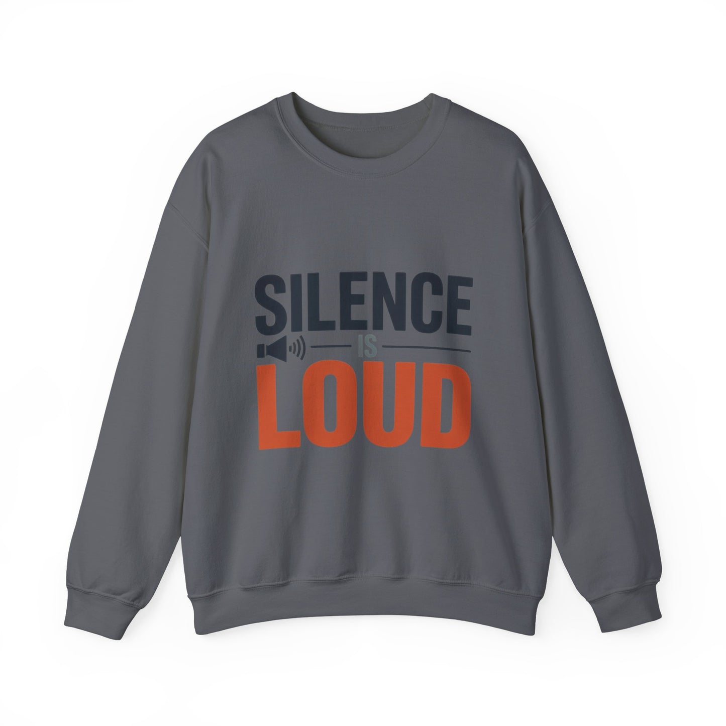 Mens Heavy Blend™ Crewneck Sweatshirt, Silence Is Loud Motivational Mens Sweatshirt