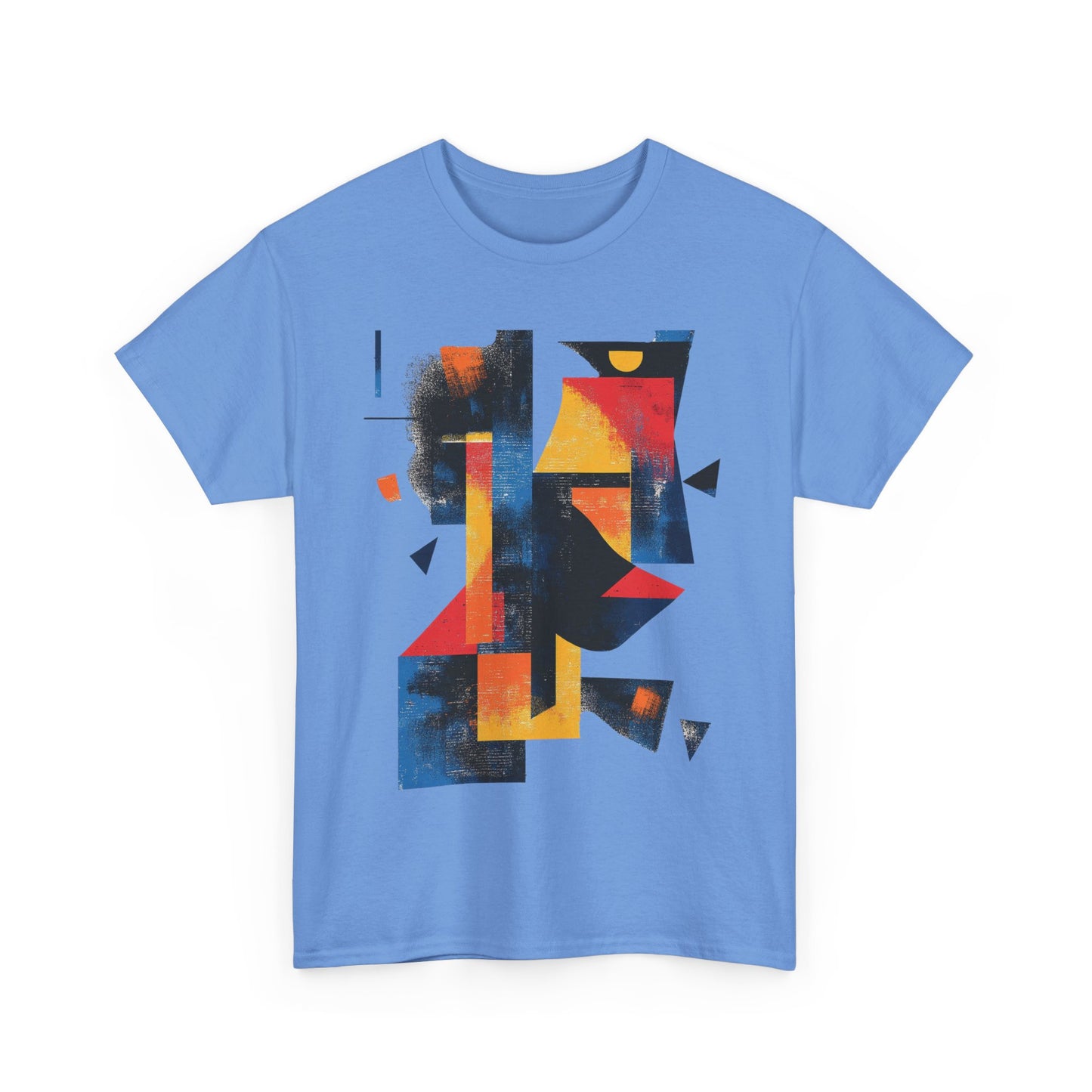 Abstract Geometric Art T-Shirt, Colorful Unisex Heavy Cotton Tee, Modern Artistic Shirt, Bold Graphic Print Tee