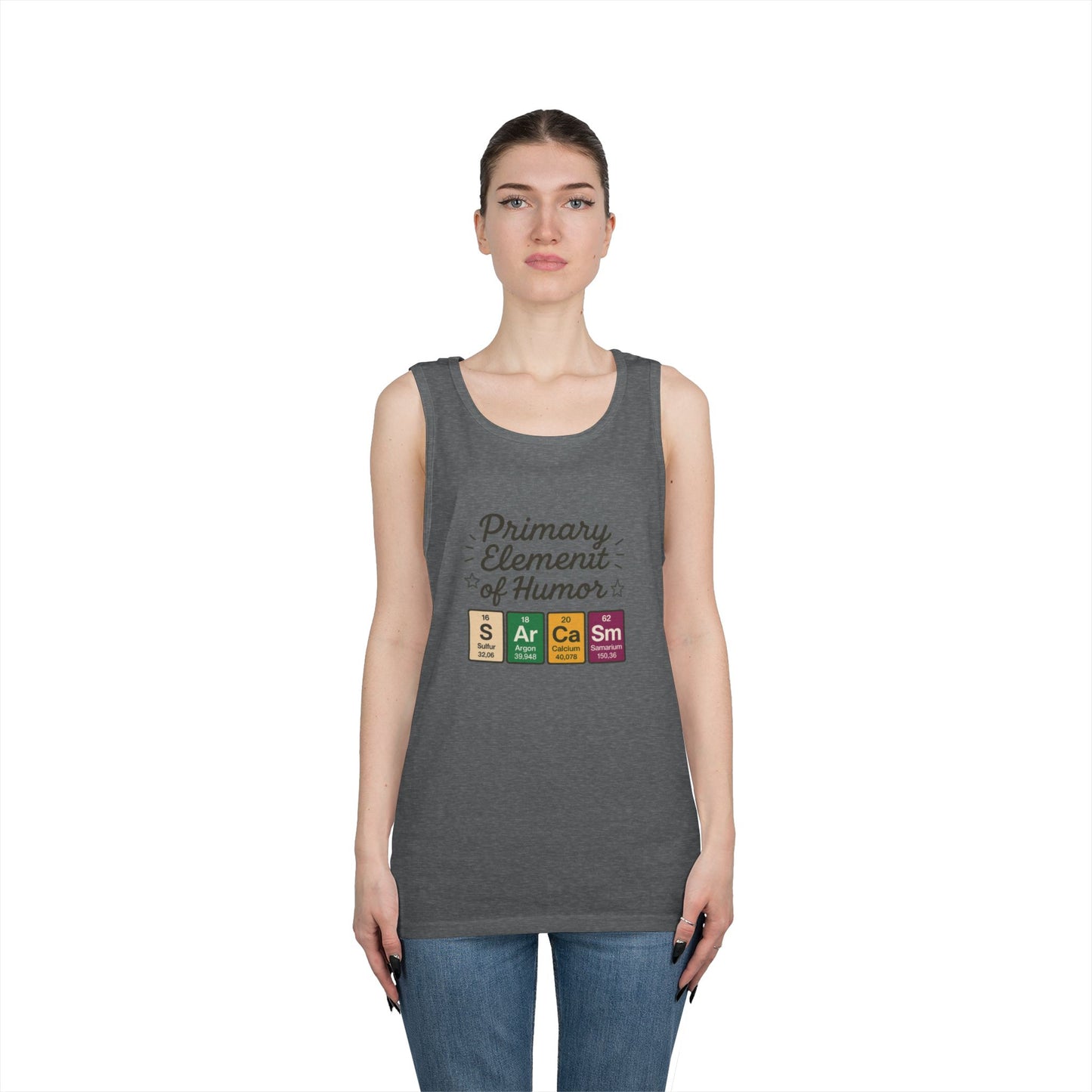 Sarcasm Tank Top for Men, Funny Chemistry Shirt, Science Humor Sleeveless Tee, Nerdy Summer Gym Shirt for Him, Chemistry Elements