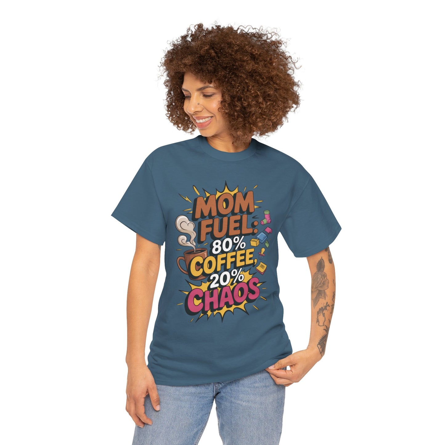 Funny Mom Fuel Coffee Tee, Gifts for Moms, Mother's Day Gift, Coffee Lover Shirt, T-Shirt for Coffee Loving Moms, Tired Mom Life Tee
