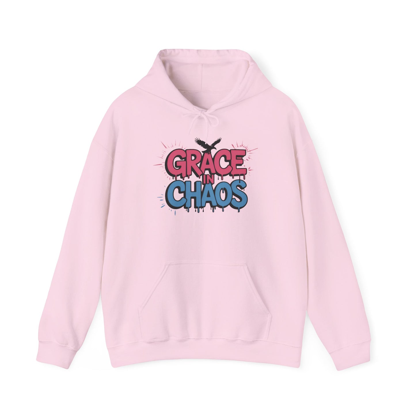 Women's Hoodie Grace in Chaos, Graffiti Dripping Street Art Urban Hoodie, Bold Graphic Pullover