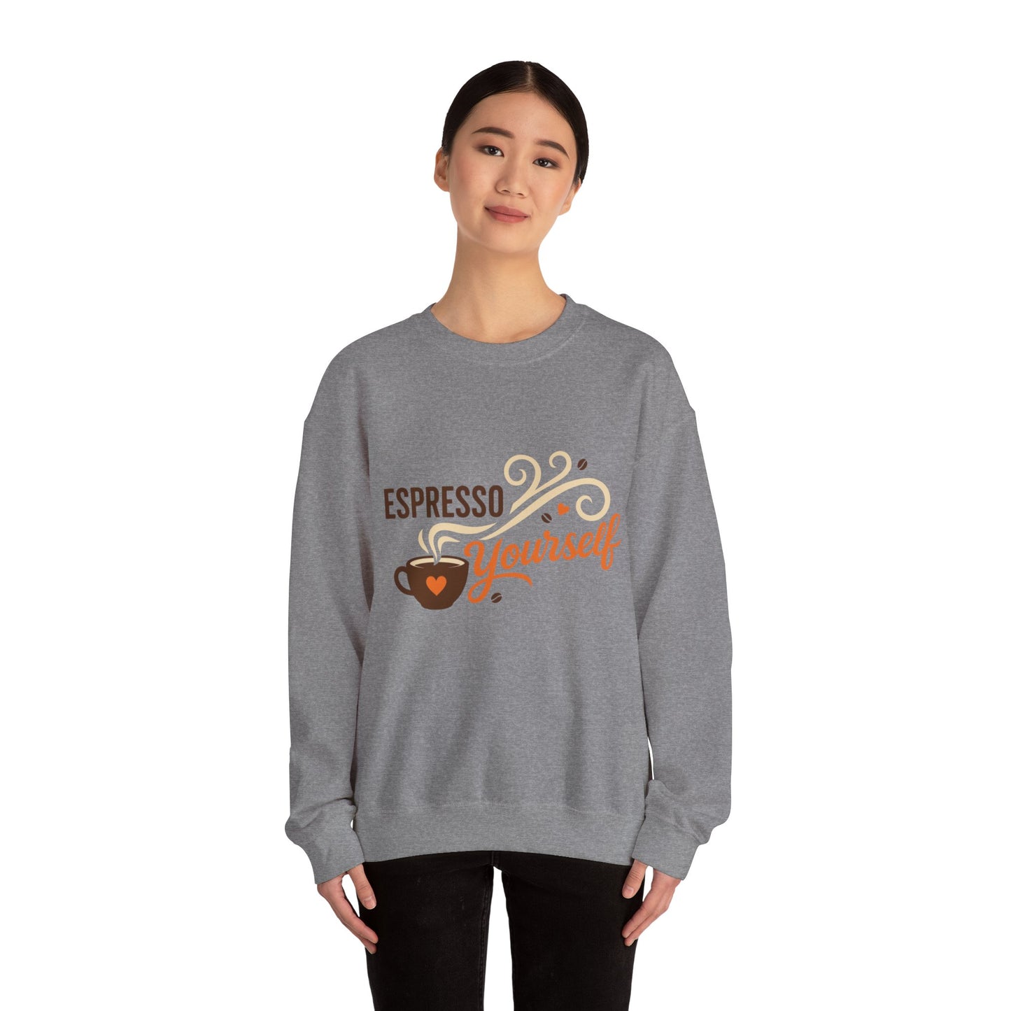 Espresso Yourself Womens Sweatshirt, Coffee Lover Pullover, Funny Barista Gift