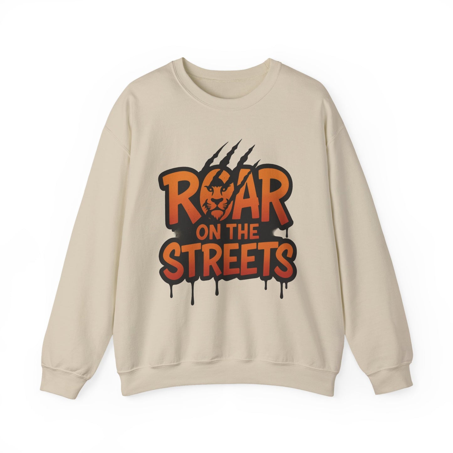 Men's Heavy Blend™ Crewneck Sweatshirt, Roar on the Streets Mens Lion Crewneck Sweatshirt