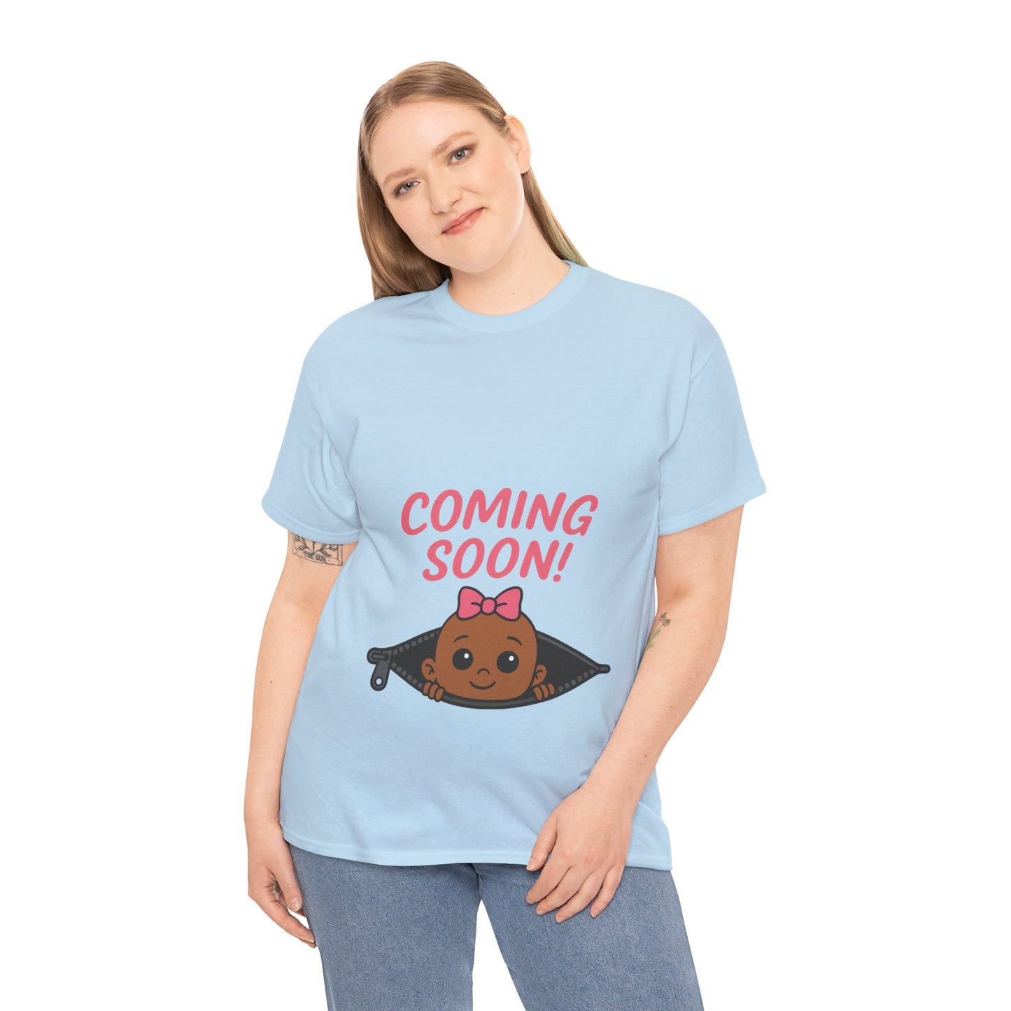 Coming Soon Maternity Tee, Cute Baby Girl Pregnancy Announcement Tee, Funny Expecting Mom Gift, Gender Reveal Tee, Baby Shower Top