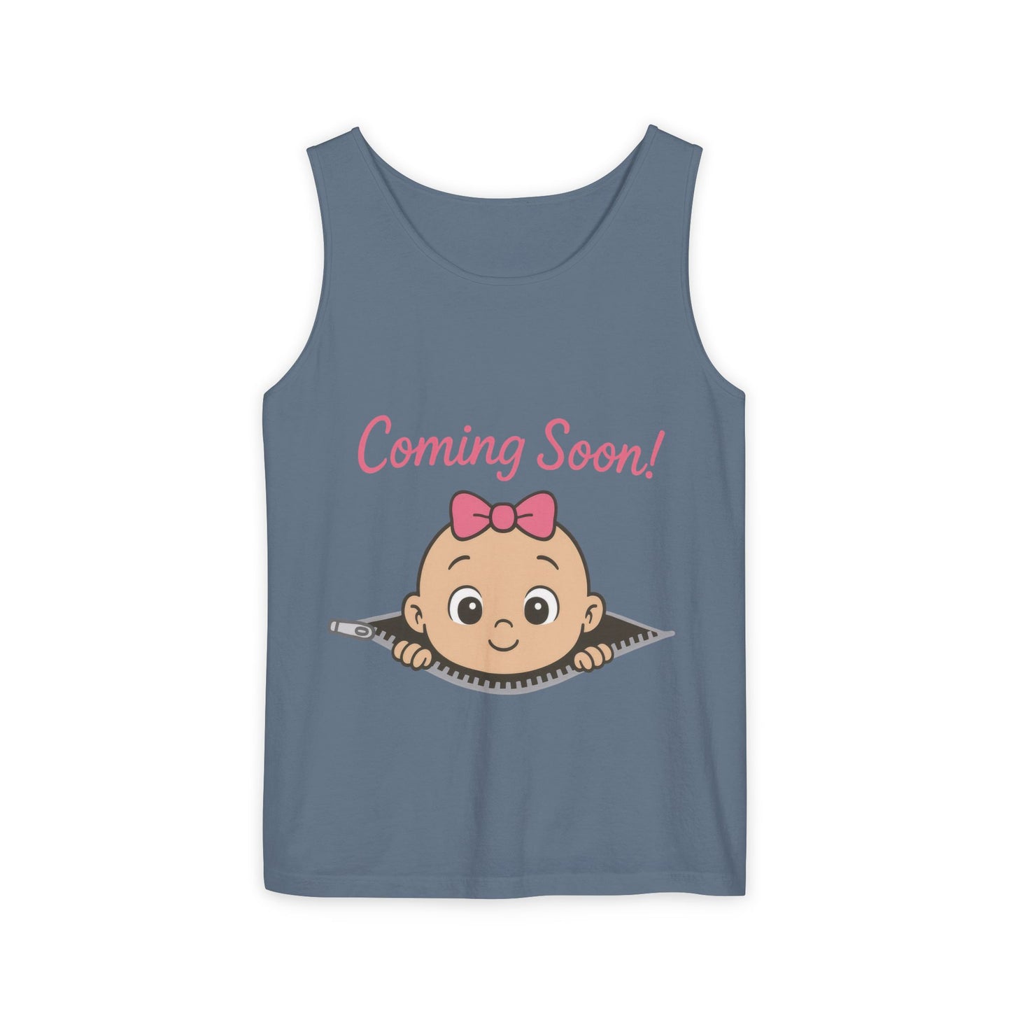 Coming Soon Maternity Tank Top, Cute Baby Girl Pregnancy Announcement Shirt, Expecting Mom Gift, Gender Reveal Tee, Baby Shower Gift