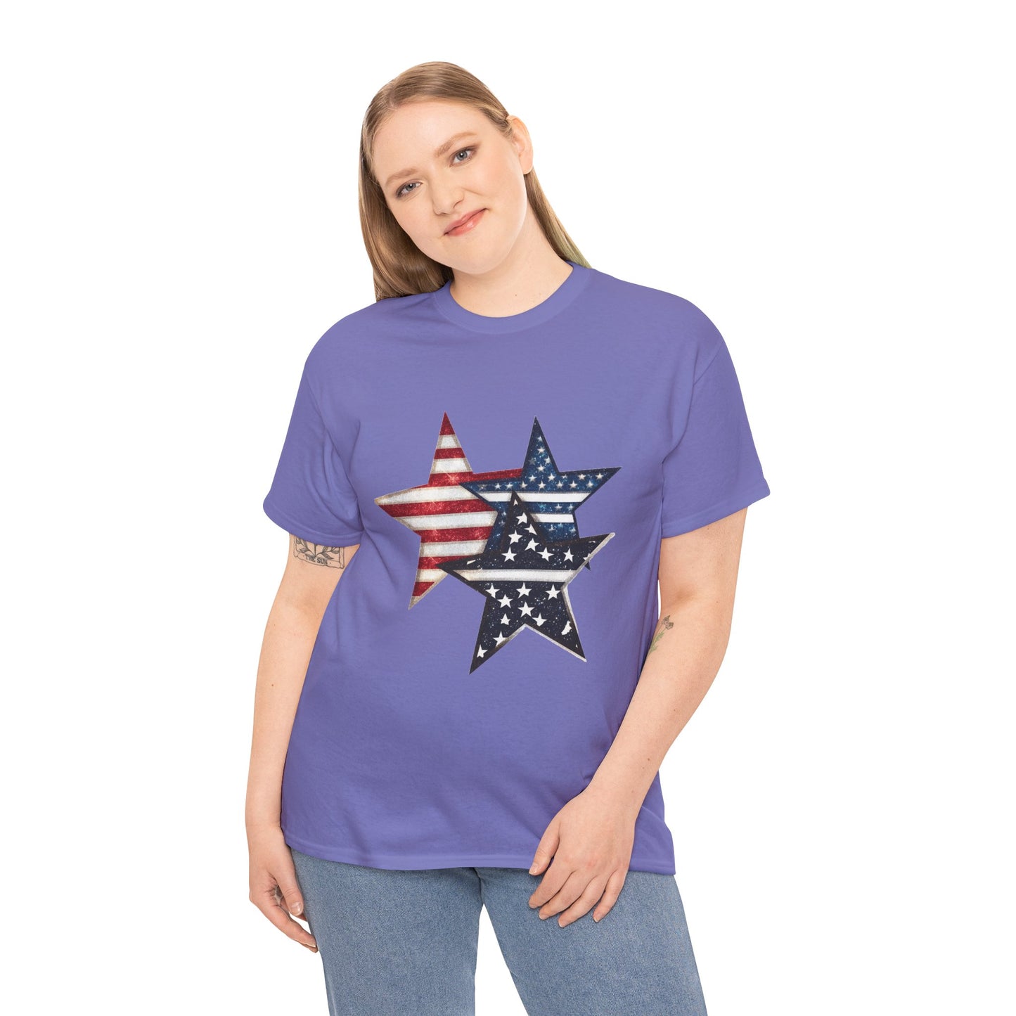 Patriotic Star Unisex Tee, USA Pride T-Shirt, Independence Day Outfit, All-American Style Shirt, Gift for Veterans, 4th of July Celebration