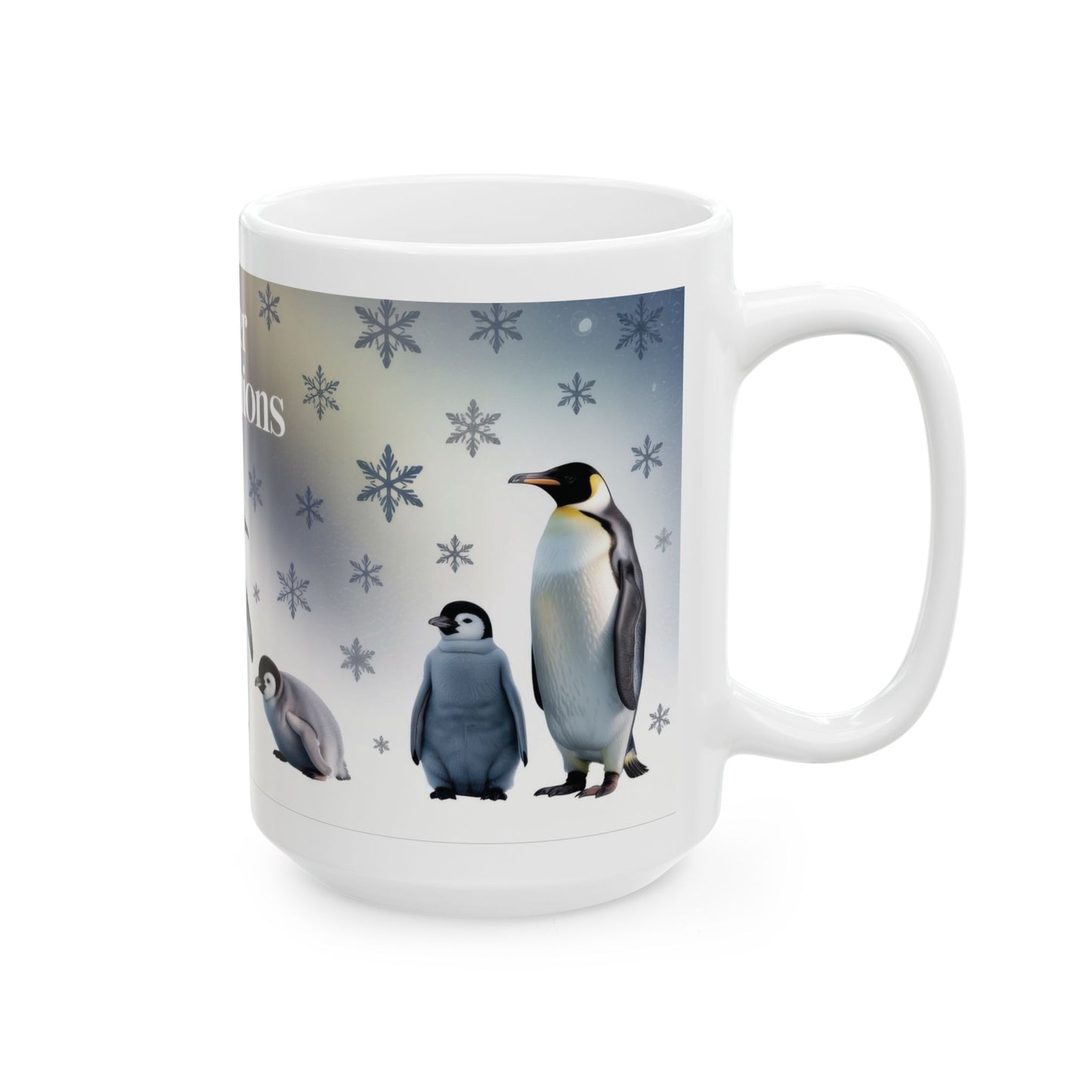 Cozy Penguin Winter Mug 15oz, Holiday Gift for Animal Lovers, Winter Decor, Hot Cocoa, Coffee Lover's Present, Penguin Enthusiast