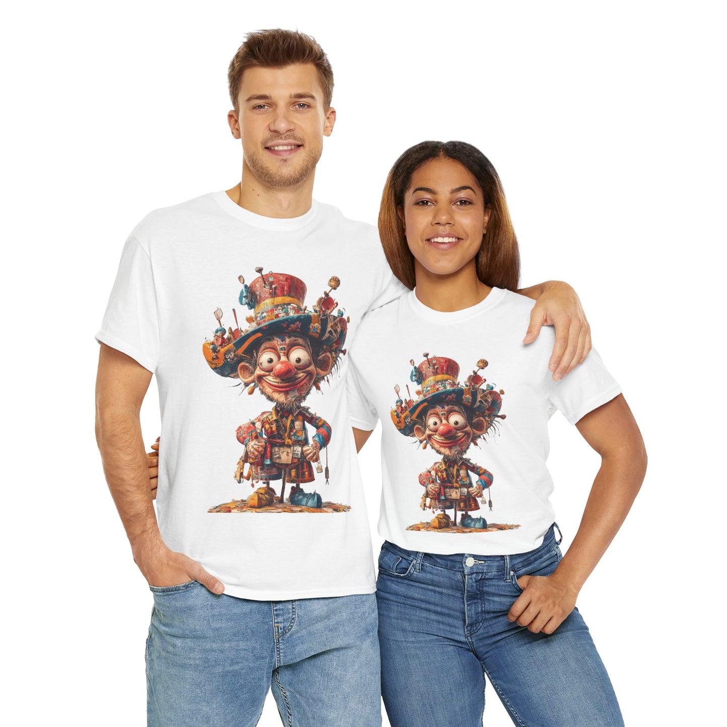 Colorful Clown T-Shirt, Funny Circus Character Graphic Tee, Whimsical Comic Style Shirt for Humor Lovers, Comedy Tee