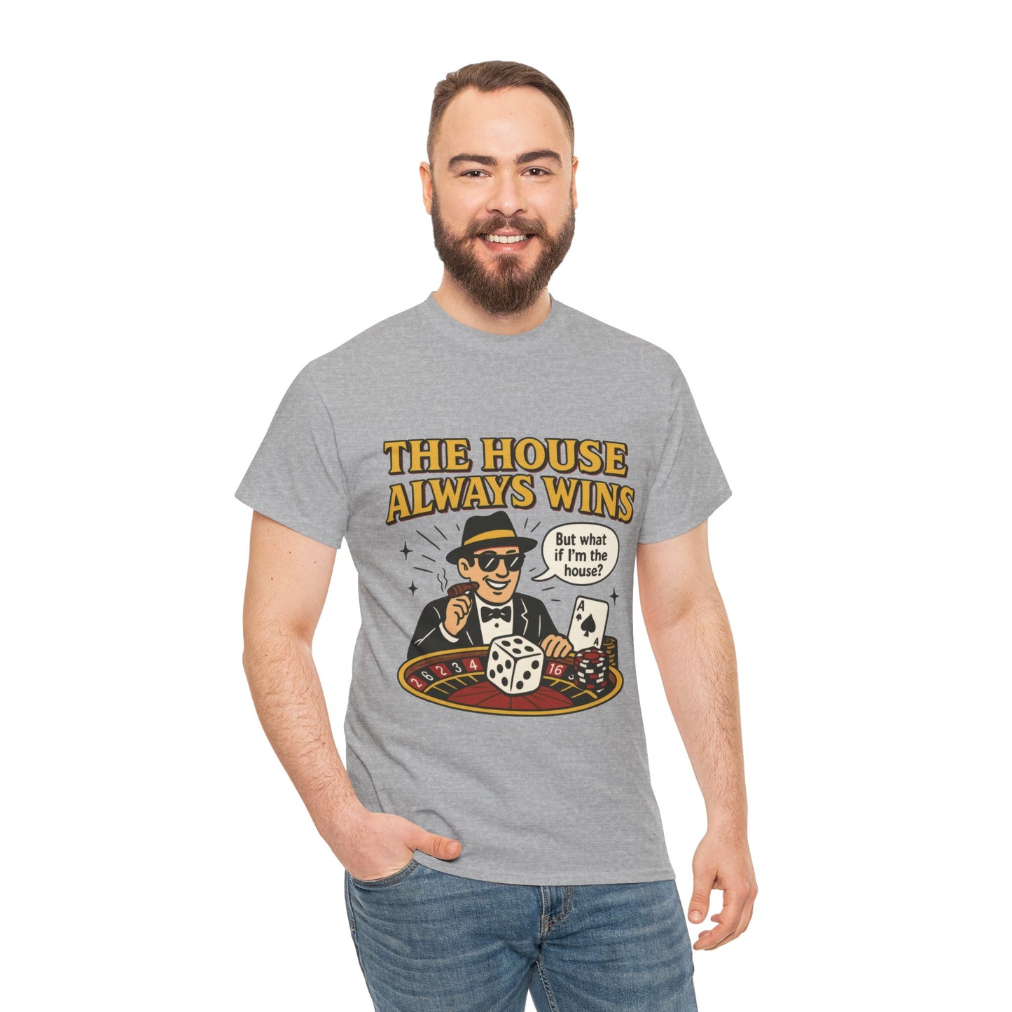 Vintage Casino Humor Unisex Tee, Funny Gambling Shirt, Gift for Gamblers, House Always Wins T-Shirt, Vegas Style Gift, Casino Quote Tee