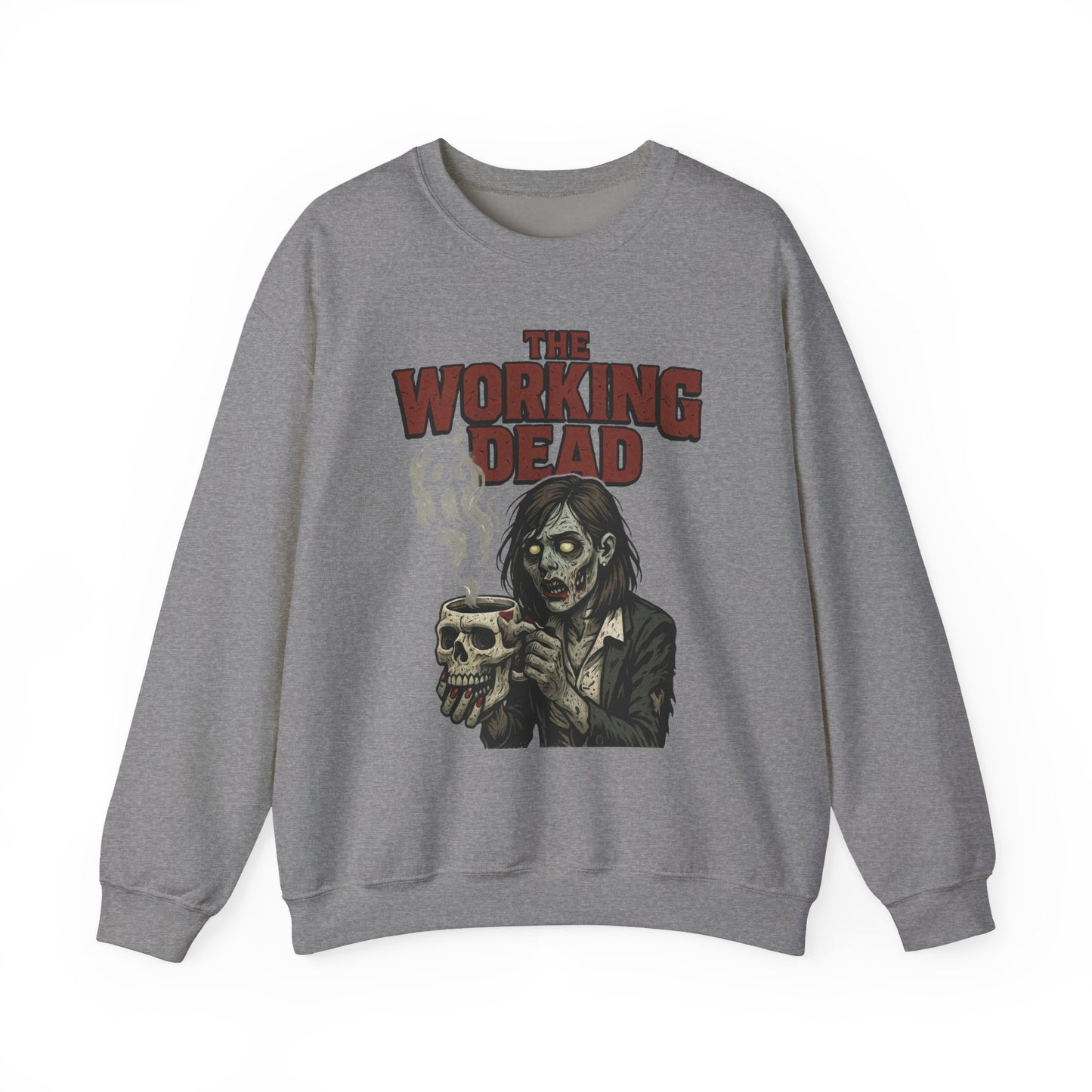 The Working Dead Women's Zombie Sweatshirt, Halloween Zombie Top, Work Humor Sweatshirt, Women's Heavy Blend™ Crewneck Sweatshirt