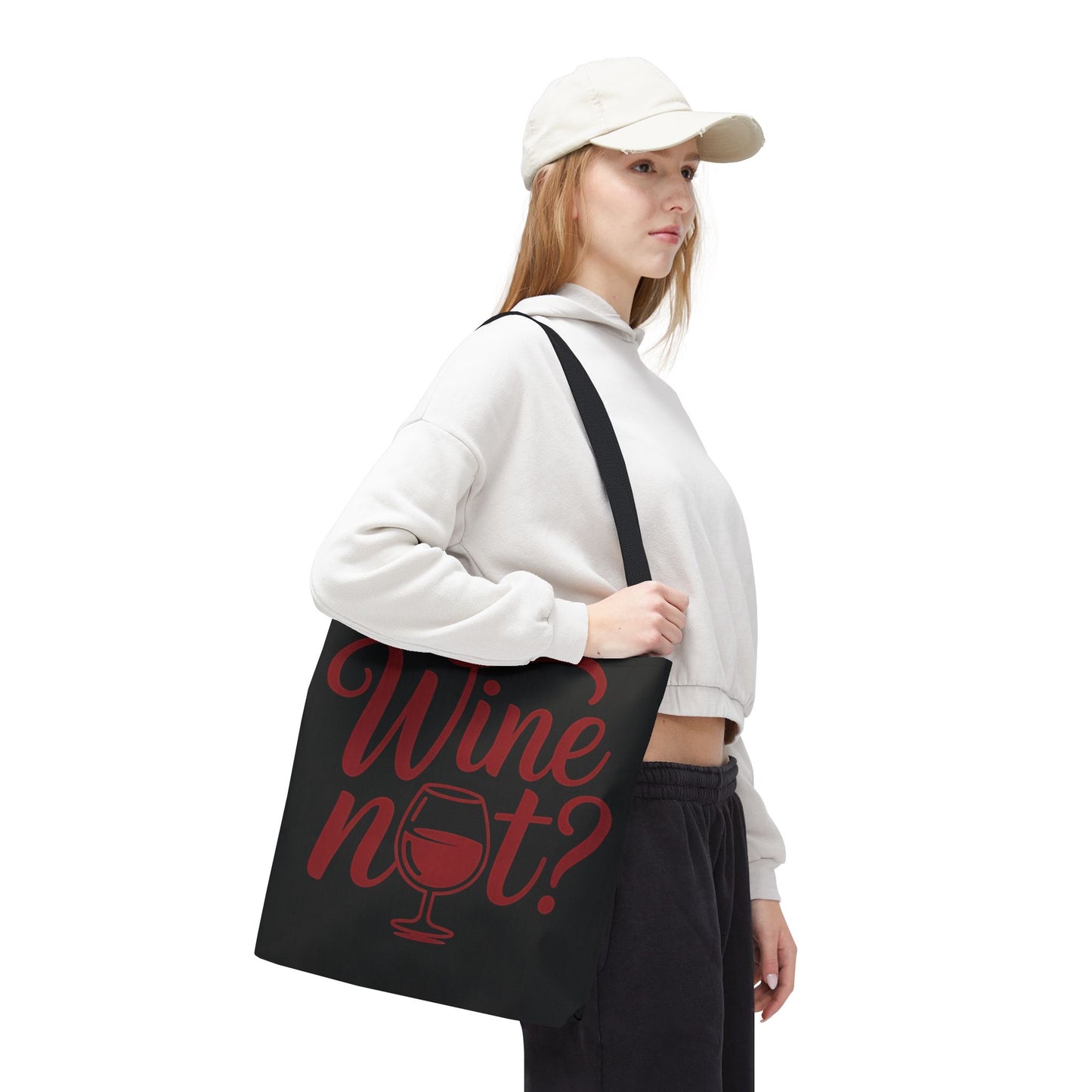 Wine Not? Tote Bag - Fun Wine Lover's Accessory for Parties, Gift for Wine Enthusiasts, Perfect for Grocery or Beach Outings, AOP Design