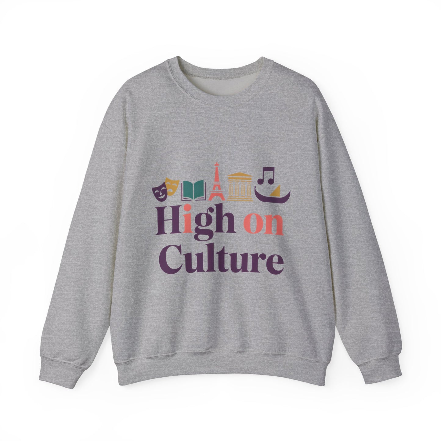 Womens Heavy Blend™ Crewneck Sweatshirt, High on Culture Womens Sweatshirt, Stylish Cultural Graphic Top