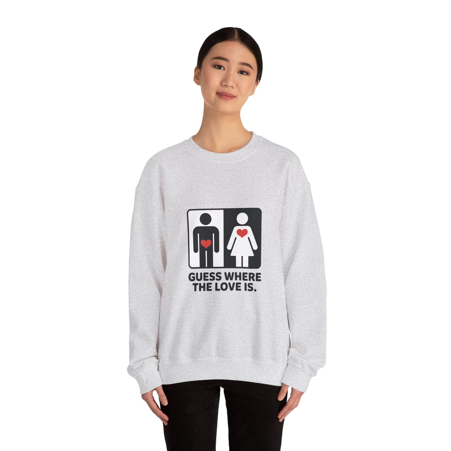 GuesWhere the Love Is Sweatshirt, Couples Gift, Valentines Day Apparel, Matching Sweatshirt, Relationship Sweatshirt, Love Joke Graphic