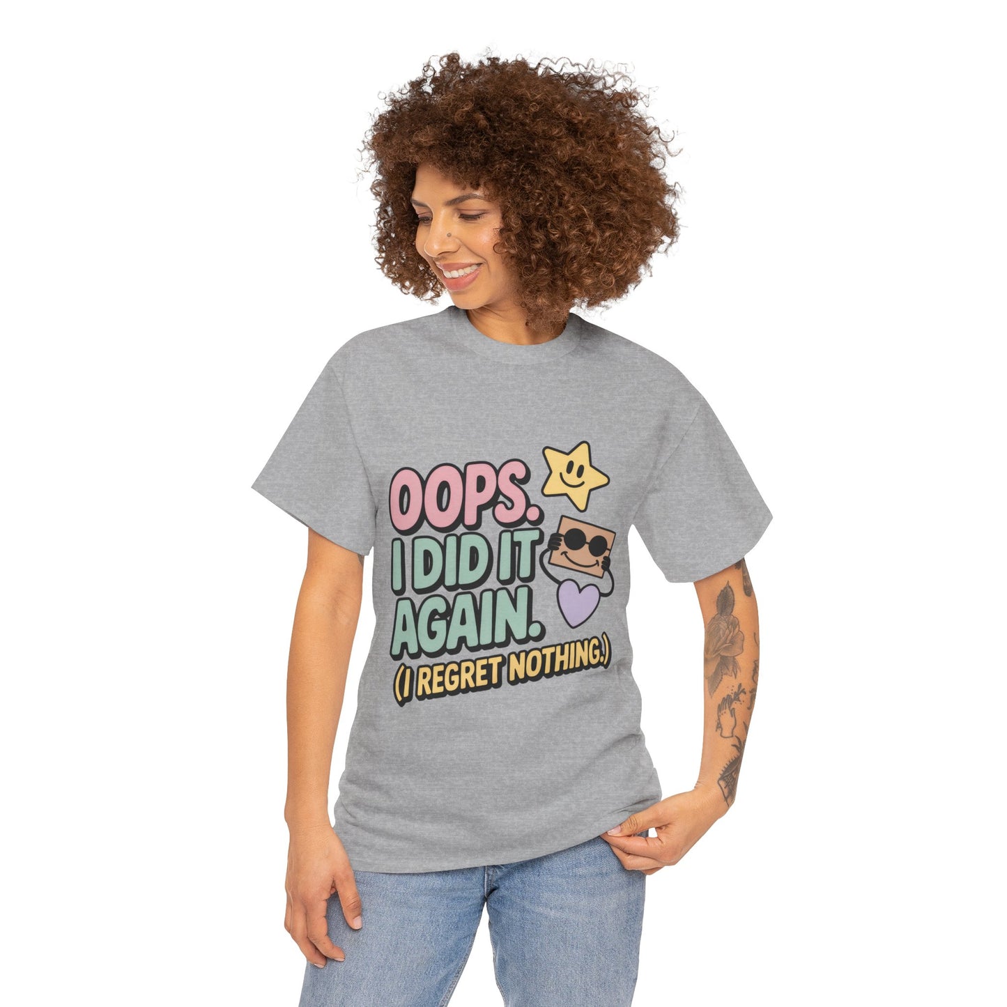 Retro Graphic Tee, Oops I Did It Again Shirt, Funny Women's T-shirt, Casual Statement Wear, Positive Message Women's T-Shirt