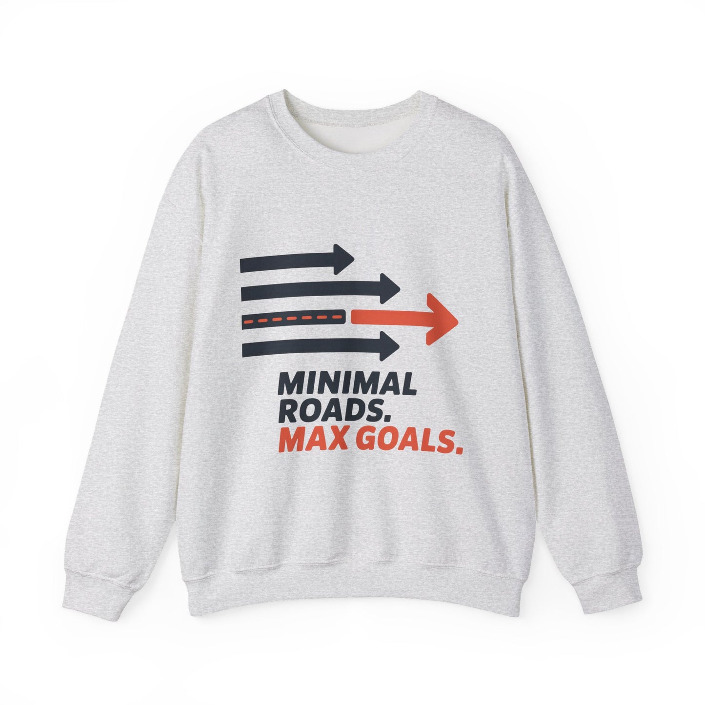 Mens Heavy Blend™ Crewneck Sweatshirt, Minimal Roads Max Goals Motivational Mens Sweatshirt