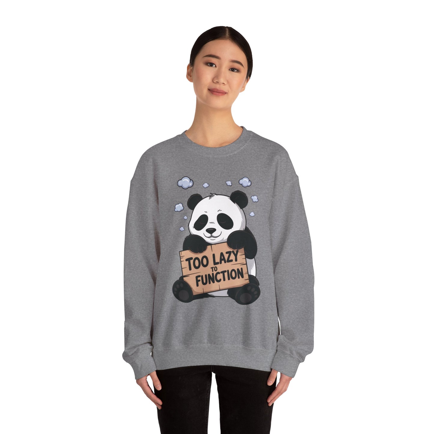 Panda Lazy Crewneck Sweatshirt - Funny Gift for Relaxation, Cute Animal Apparel for Cozy Days, Perfect for Fall and Winter