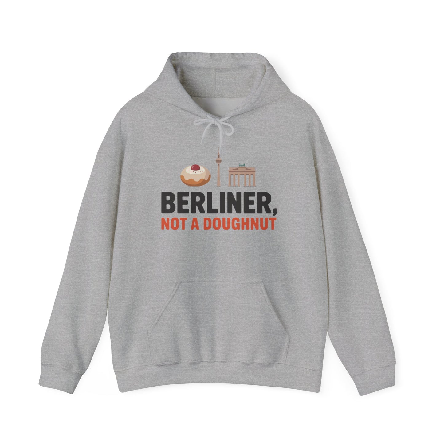 Mens Heavy Blend™ Hooded Sweatshirt, Berliner Not a Doughnut Funny Berlin Hoodie for Men