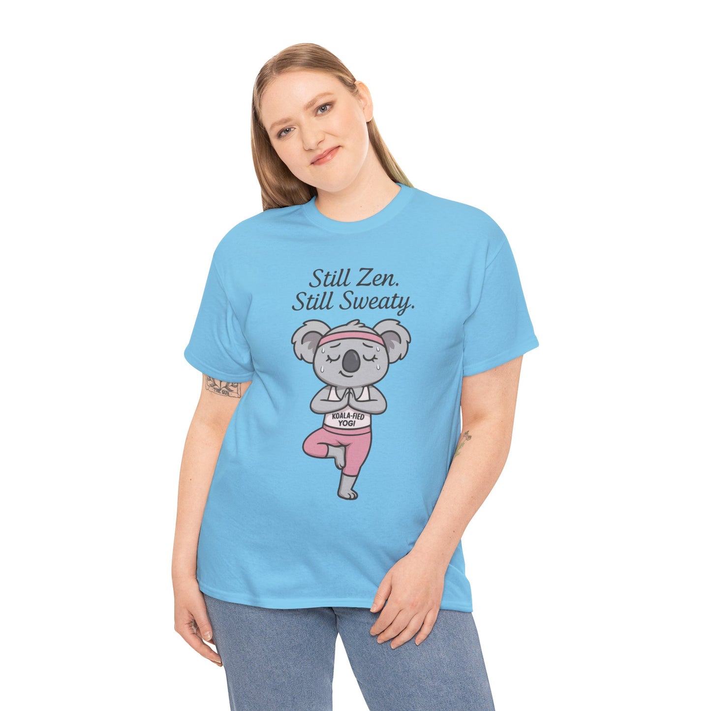 Funny Yoga Shirt for Women, Koala-Fied Yogi Tee, Still Zen Still Sweaty Workout Gift, Cute Animal Fitness T-Shirt, Zen Koala Yoga Tee