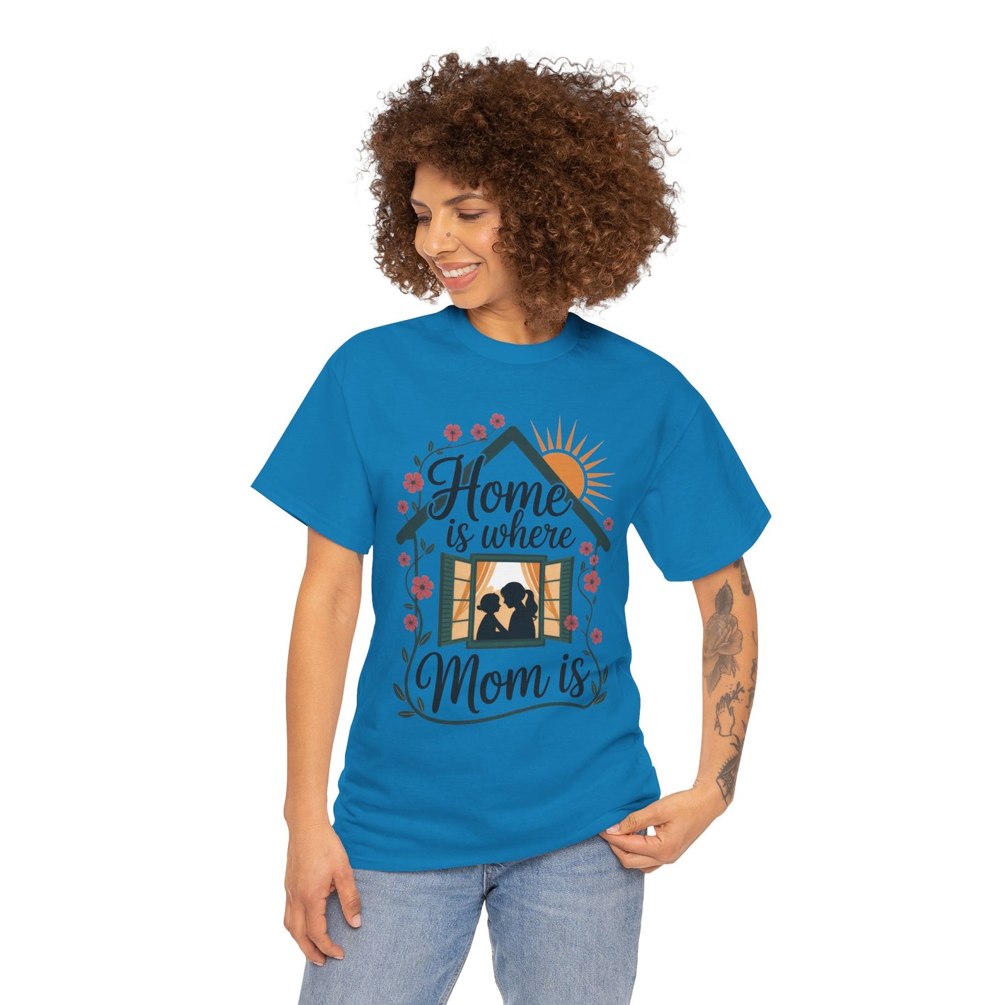 Home Is Where Mom Is T-Shirt, Mother's Day Cotton Tee, Cute Family Gift for Mom, Sentimental Mom Shirt for Her, mother's day Gift