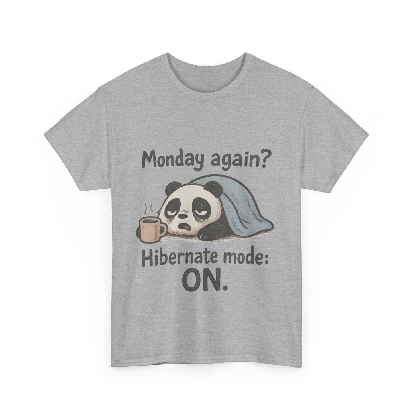 Funny Panda Hibernate Womens Tee, Cute Animal Shirt, Unisex Cotton Tee, Gift for Lazy Days, Monday Motivation T-shirt
