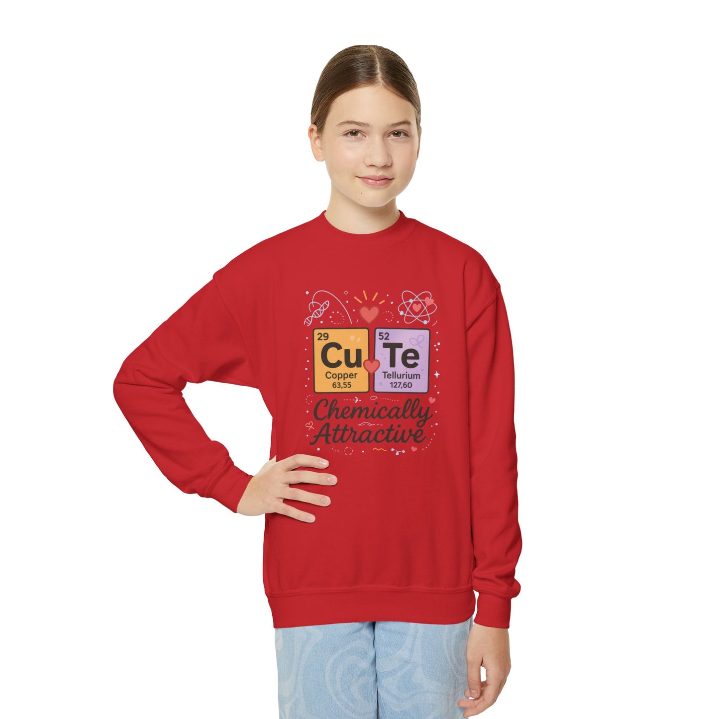 CuTe Teen Crewneck Sweatshirt, Science Sweatshirt for Girls, Chemically STEM Sweatshirt, Nerdy Gift for Teens, Funny Gift for Science Lovers