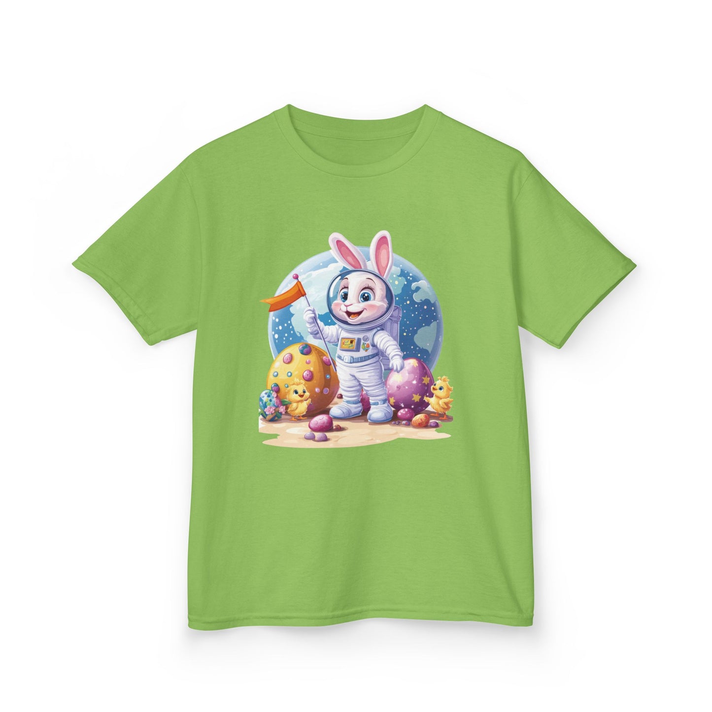 Kids Easter Astronaut Bunny T-Shirt, Space Bunny with Eggs, Galaxy Adventure Tee, Cute Bunny Gift for Boys and Girls
