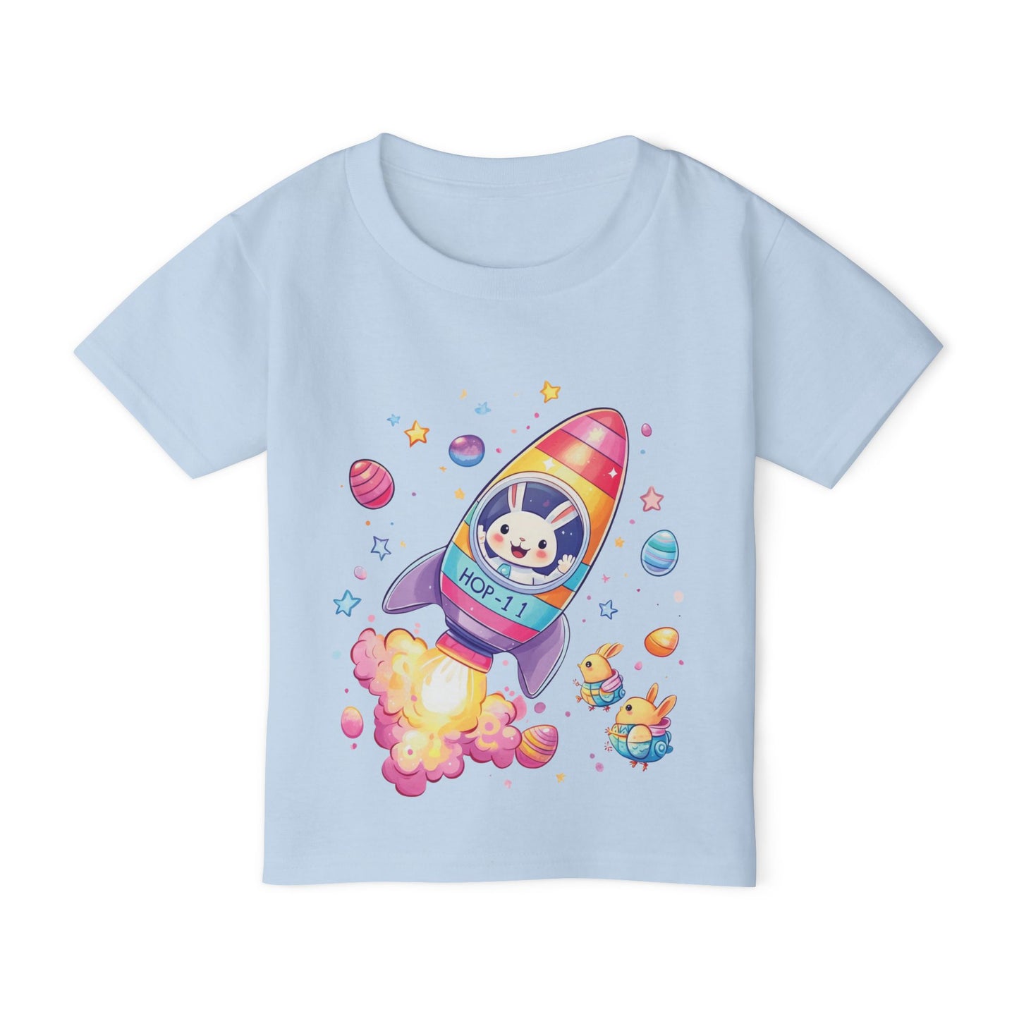 Easter Astronaut Bunny Toddler T-Shirt - Cute Rocket Bunny Space Tee for Kids, Fun Outer Space Easter Gift, Cotton Spring Shirt, Bunny Tee