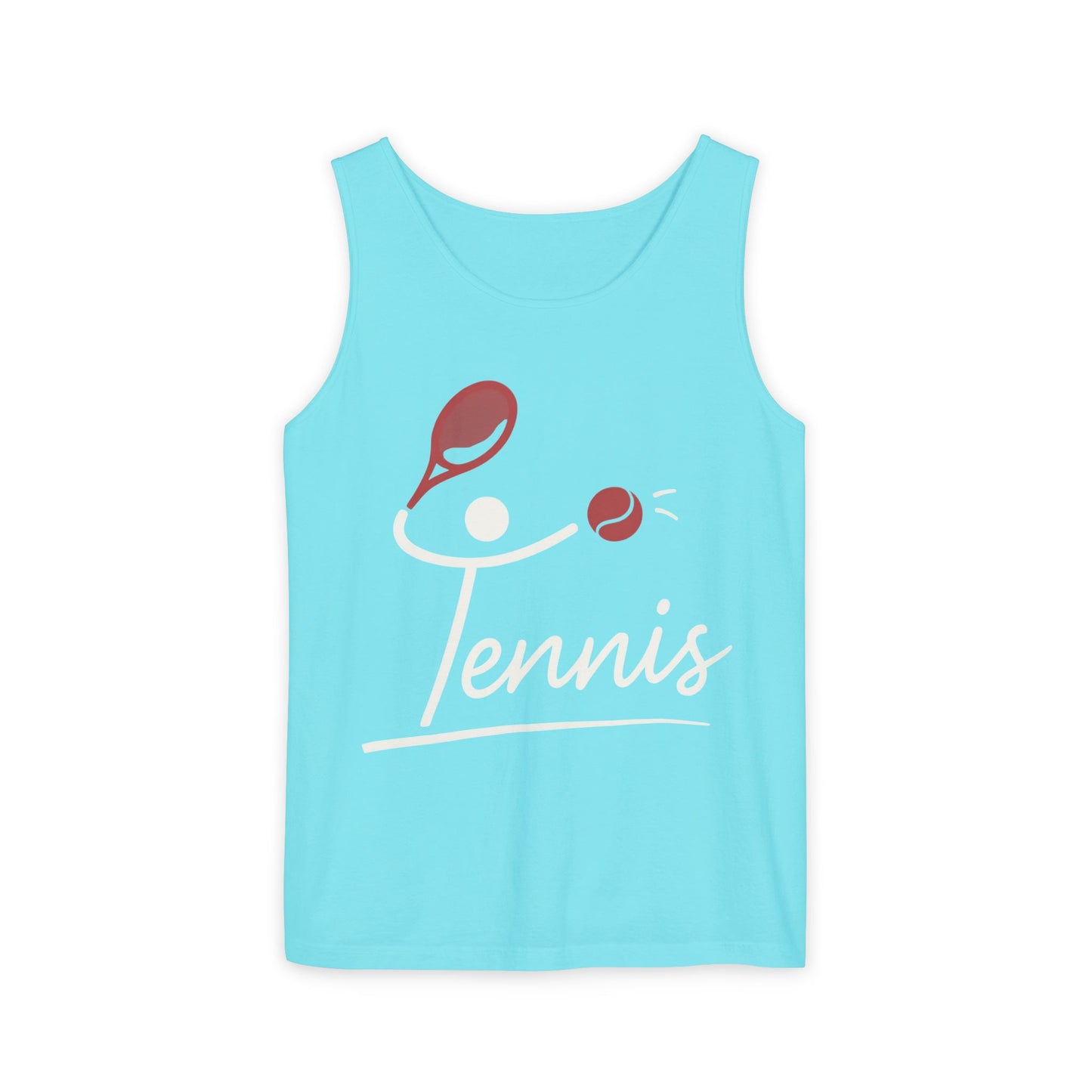 Womens Garment-Dyed Tank Top, Womens Tennis Tank Top, Cute Sports Graphic Top, Workout Gym Activewear Shirt