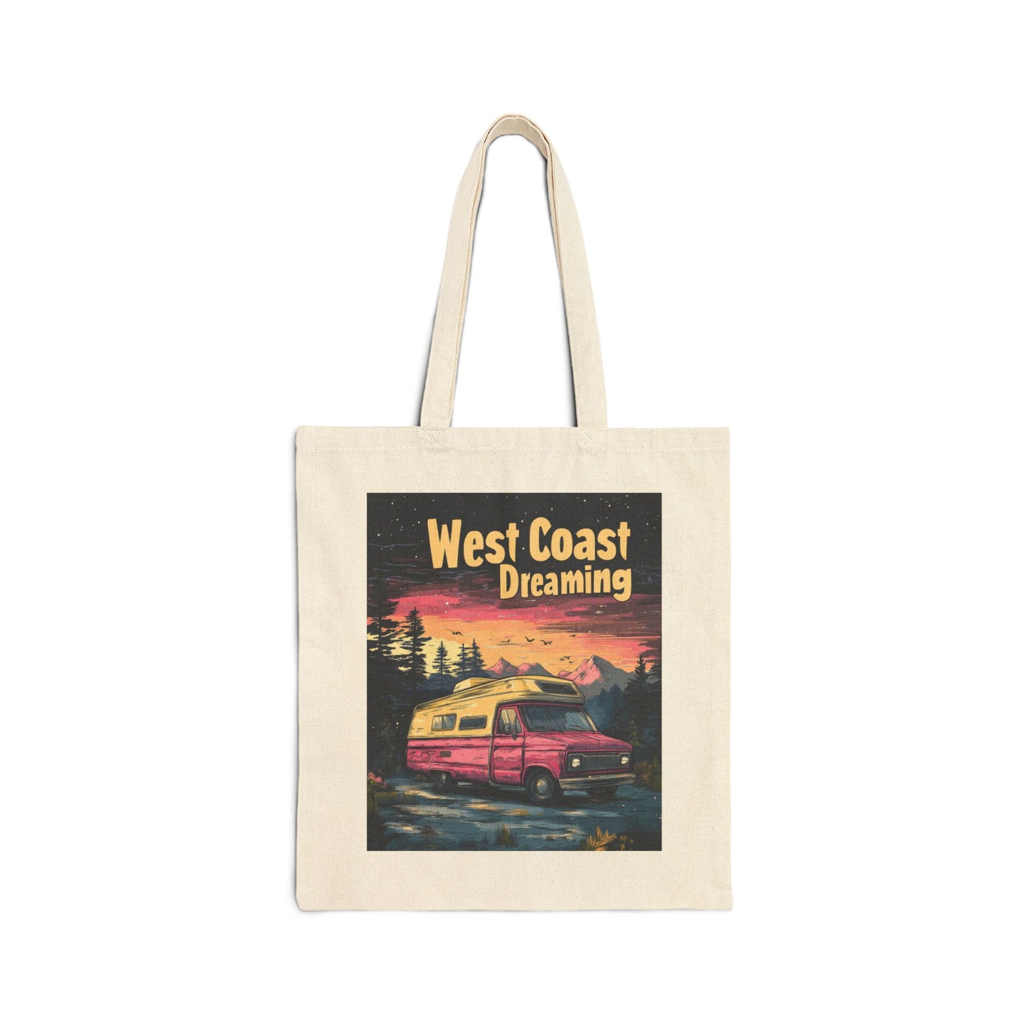 West Coast Dreaming Tote Bag, Eco-Friendly Cotton Bag, Beach Bag, Travel Tote, Gift for Adventure Lovers