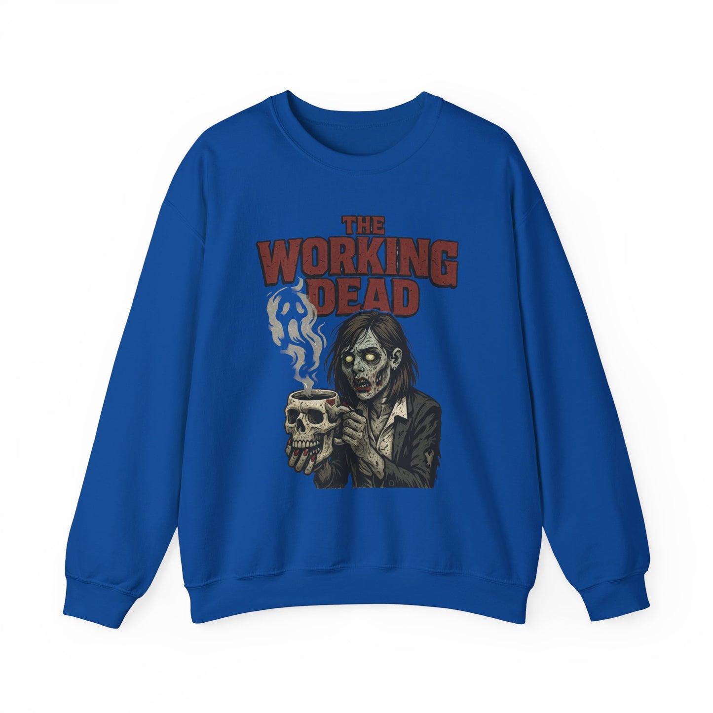 The Working Dead Women's Zombie Sweatshirt, Halloween Zombie Top, Work Humor Sweatshirt, Women's Heavy Blend™ Crewneck Sweatshirt