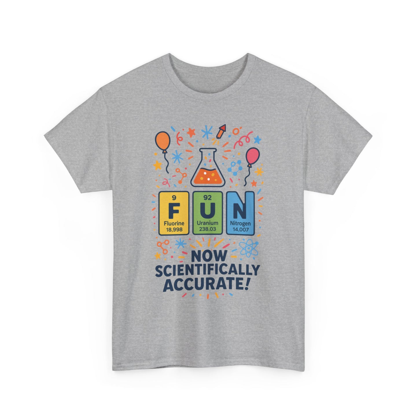 Fun Science Unisex Heavy Cotton Tee, Perfect for STEM Lovers, Gift for Science Teachers, FUN Periodic Table Tee,Nerdy Unisex Shirt