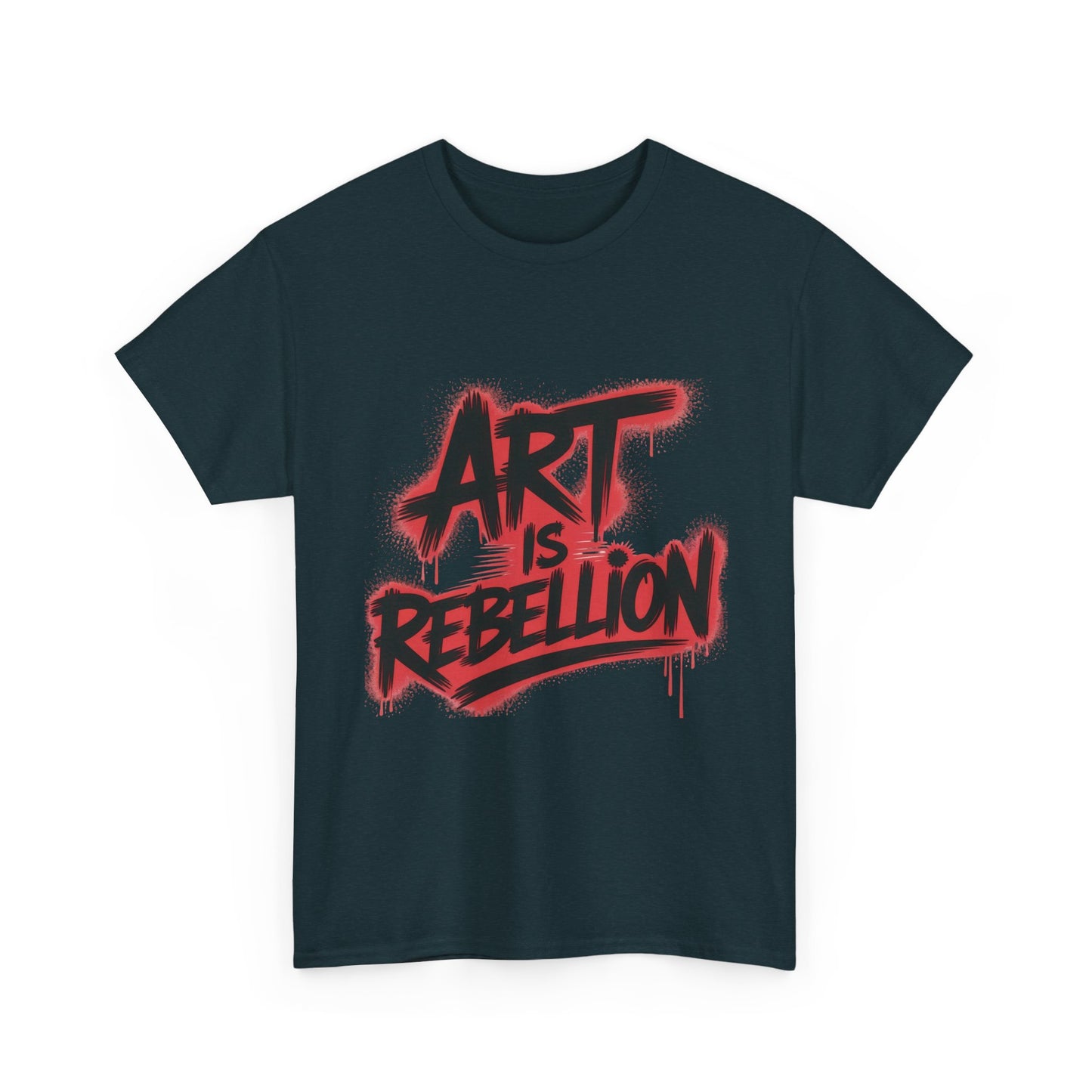 Men's Heavy Cotton Tee, Art Is Rebellion Men's T-Shirt, Graffiti Street Art Graphic Tee, Urban Skate Punk Style Shirt