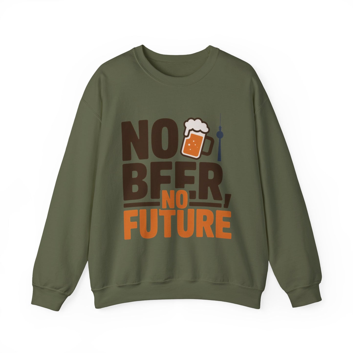 Mens Heavy Blend™ Crewneck Sweatshirt, No Beer No Future Funny Beer Mens Sweatshirt