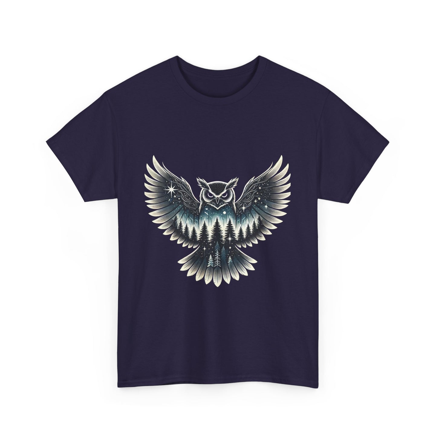 Mystical Owl Graphic Tee, Wildlife Lover Gift, Nature Shirt, Festival Wear, Boho Style, Night Bird Graphic T-Shirt