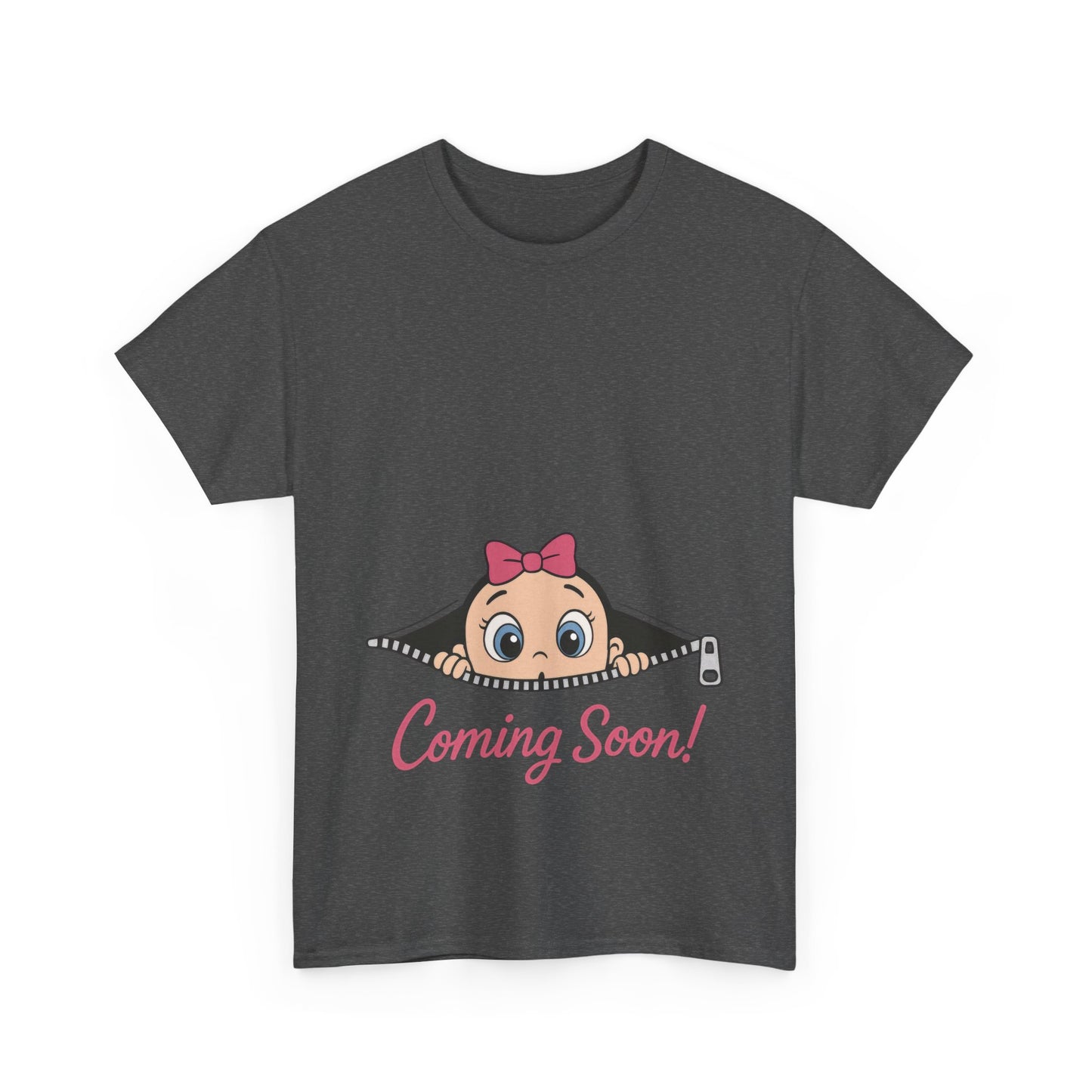 Coming Soon Maternity T-Shirt, Cute Baby Girl Pregnancy Announcement Shirt, Expecting Mom Gift, Gender Reveal Tee, Baby Shower Gift