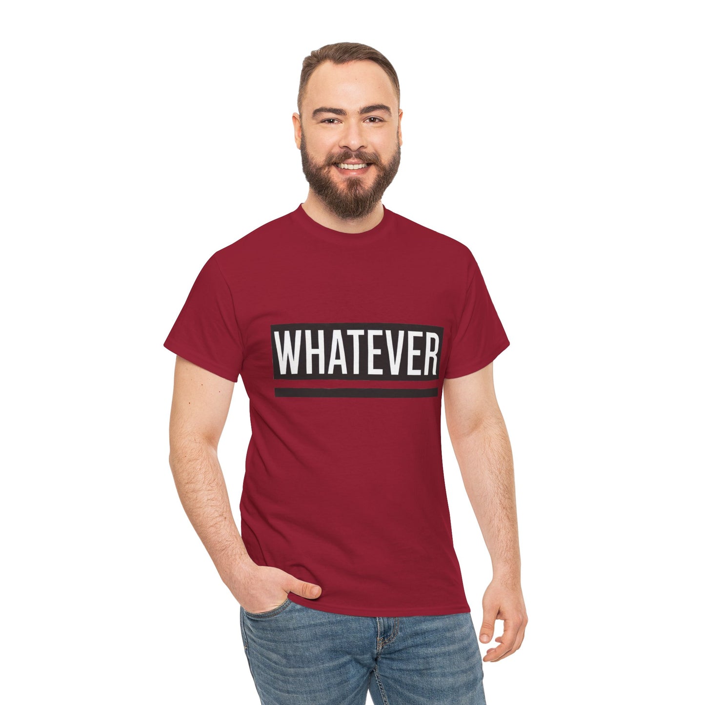 WHATEVER Statement Unisex T-Shirt, Bold Typography Graphic Unisex Heavy Cotton Tee, Funny Sarcastic Shirt, Casual Cool Gift Idea