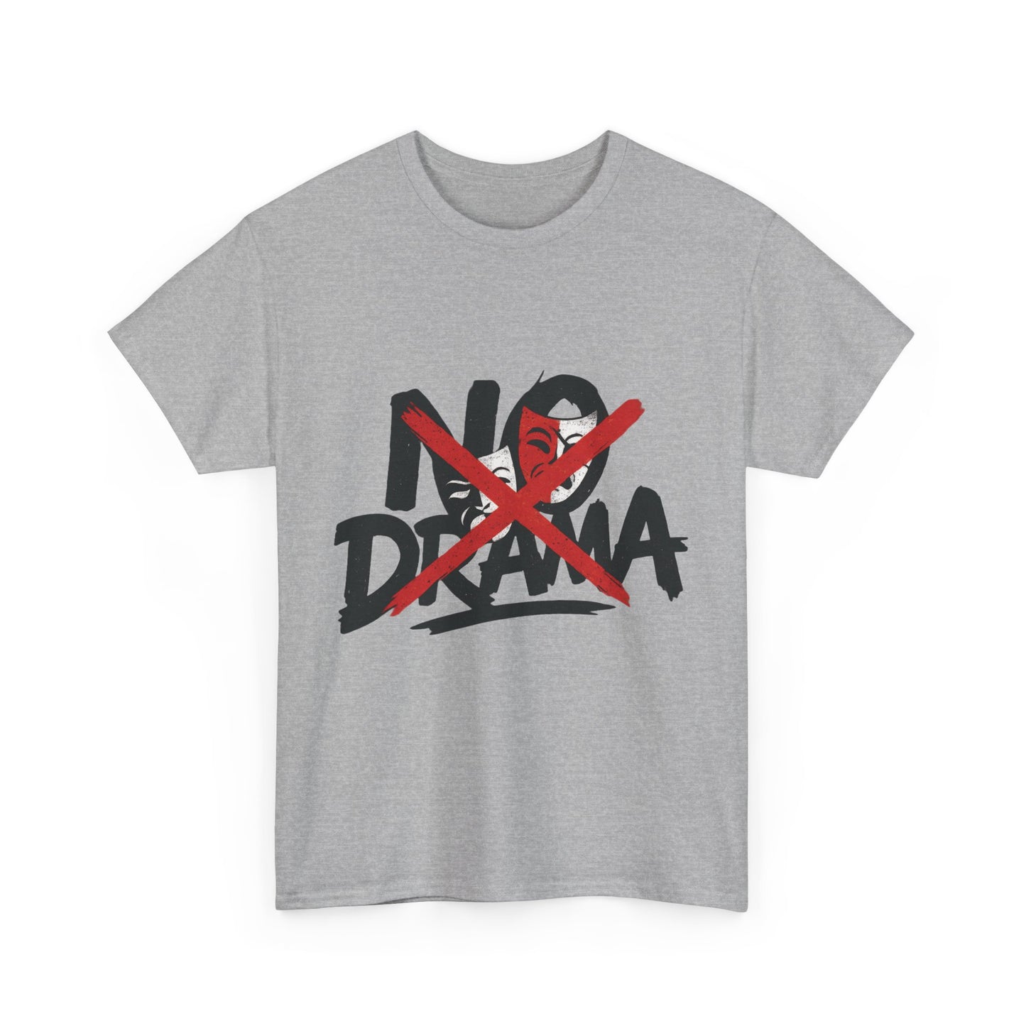 No Drama Unisex Heavy Cotton Tee, Casual Shirt, Gift for Friends, Relaxed Fit, Comfort Wear, Everyday Style