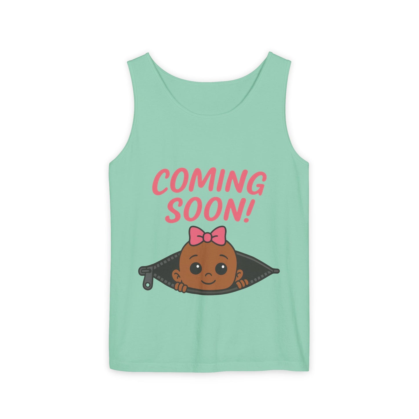 Coming Soon Maternity Tank Top, Cute Baby Girl Pregnancy Announcement Shirt, Expecting Mom Gift, Gender Reveal Tank, Baby Shower Gift