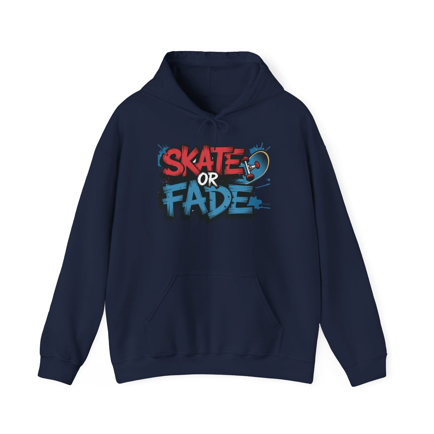 Skate Or Fade Men's Hoodie, Graffiti Skateboarding Pullover, Urban Streetwear Hoodie for Skaters